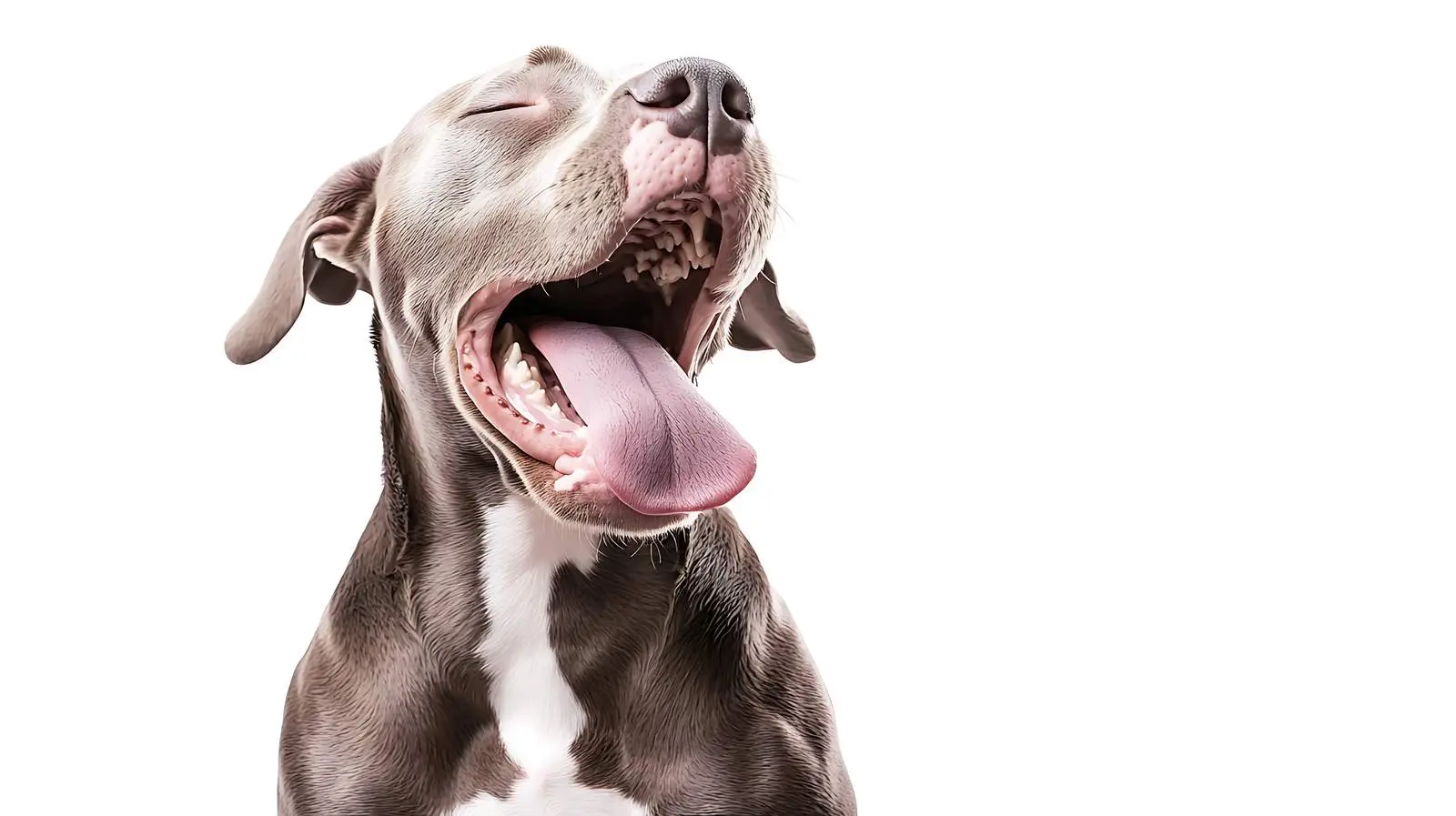 Young Pitbull Dog Yawning Isolated on White Background – free energetic image from Dotvec