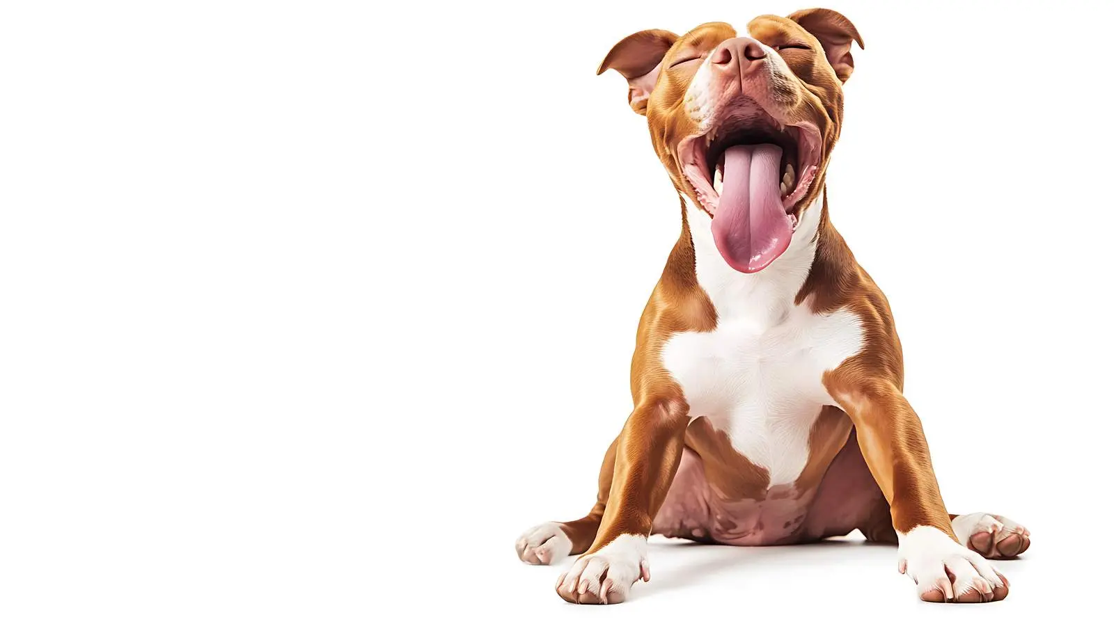 Yawning Pitbull Puppy on White Background — free download from Dotvec