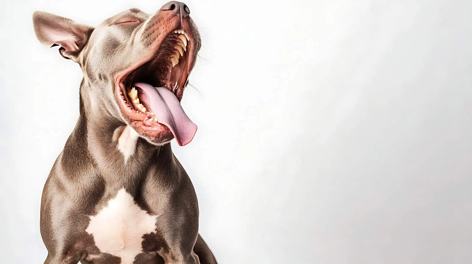Young Pitbull Dog Sitting and Yawning — free download from Dotvec