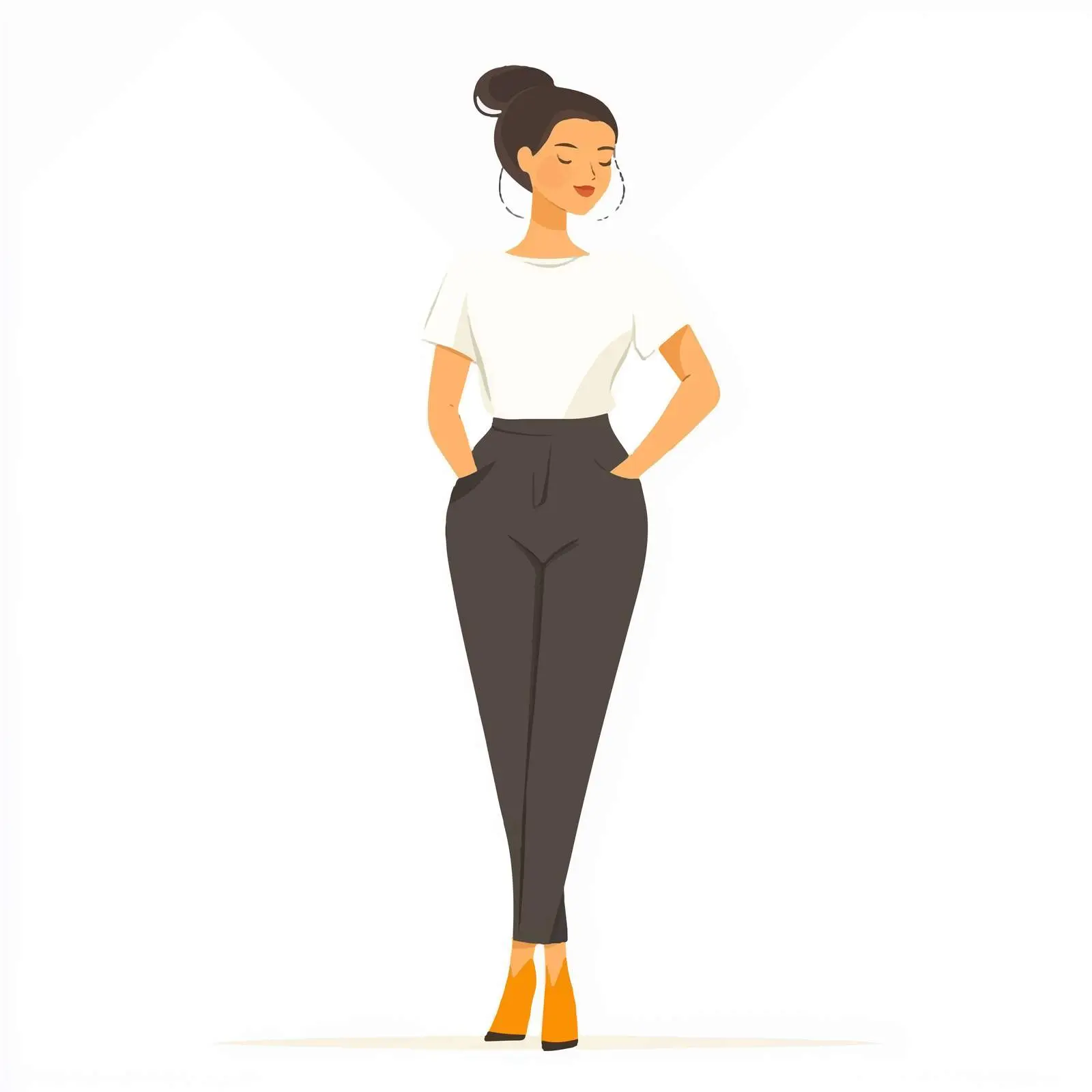 Elegant Woman Posing with Hands in Pockets — free download from Dotvec