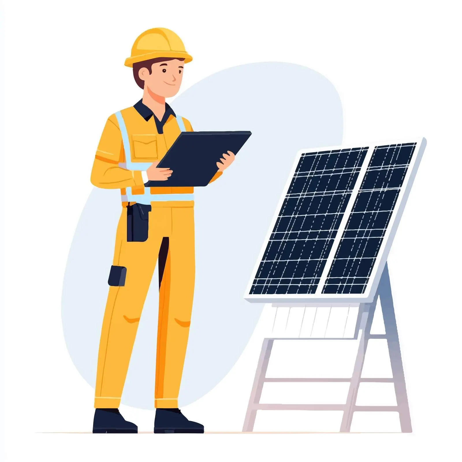 Young Engineer by Solar Panels — free download from Dotvec
