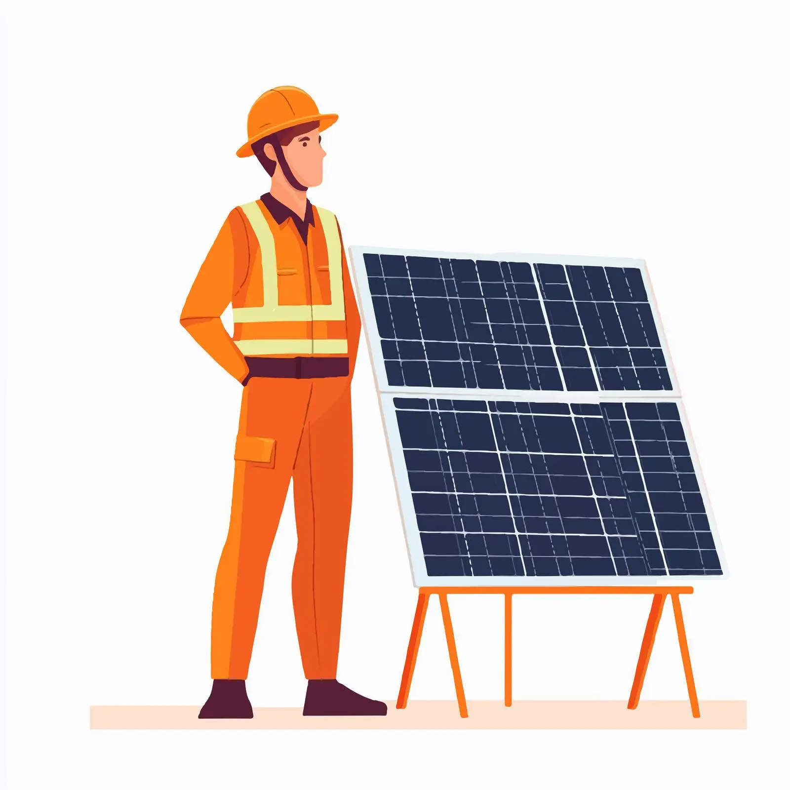 Engineer in Uniform with Solar Panels — free download from Dotvec