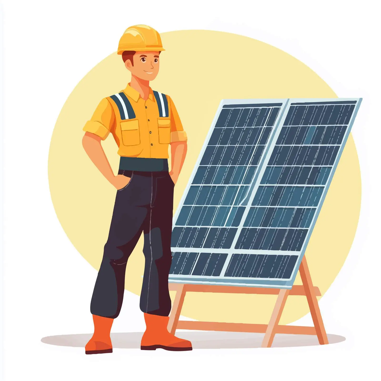 Engineer in Uniform Near Solar Panels — free download from Dotvec
