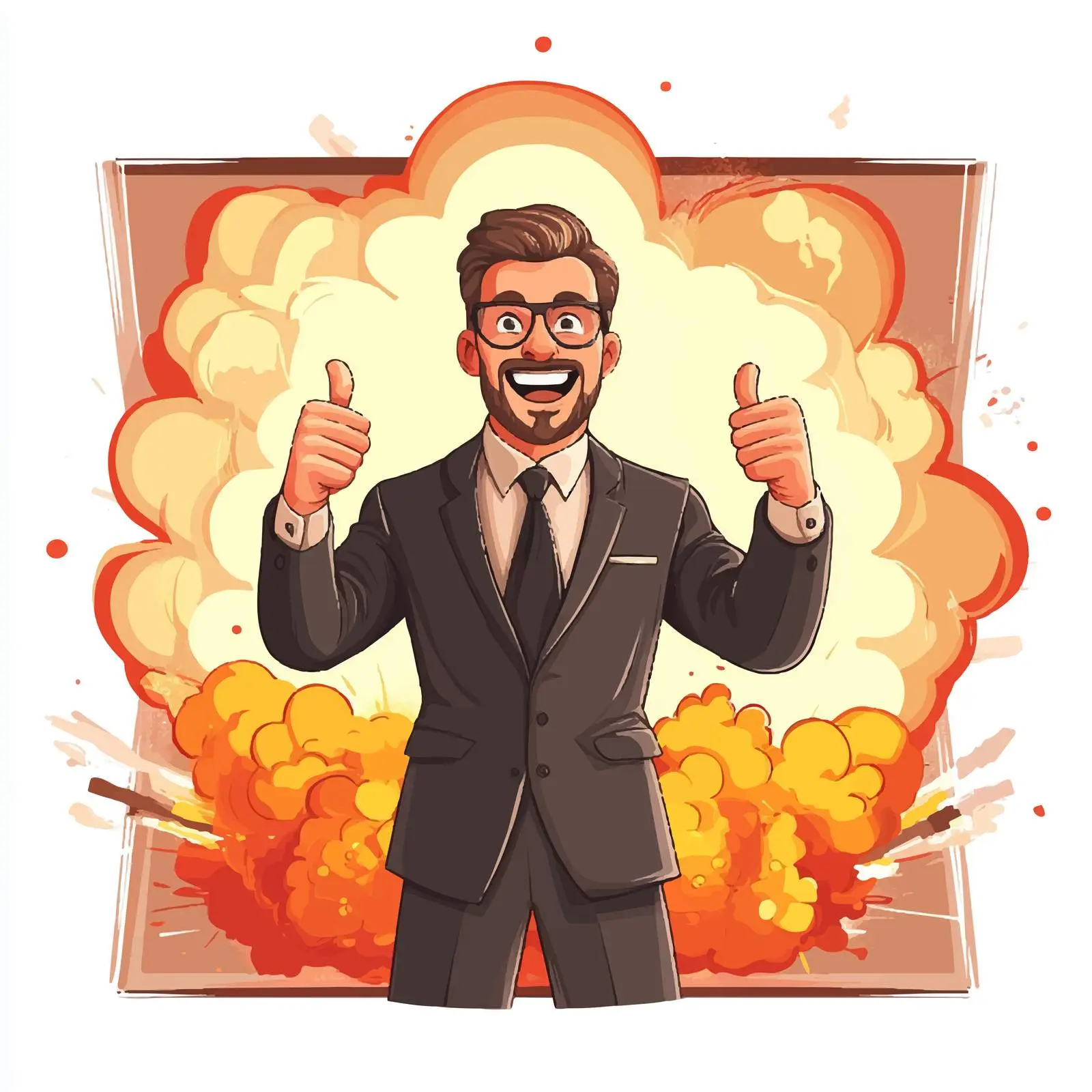 Excited Young Businessman in Formal Attire — free download from Dotvec