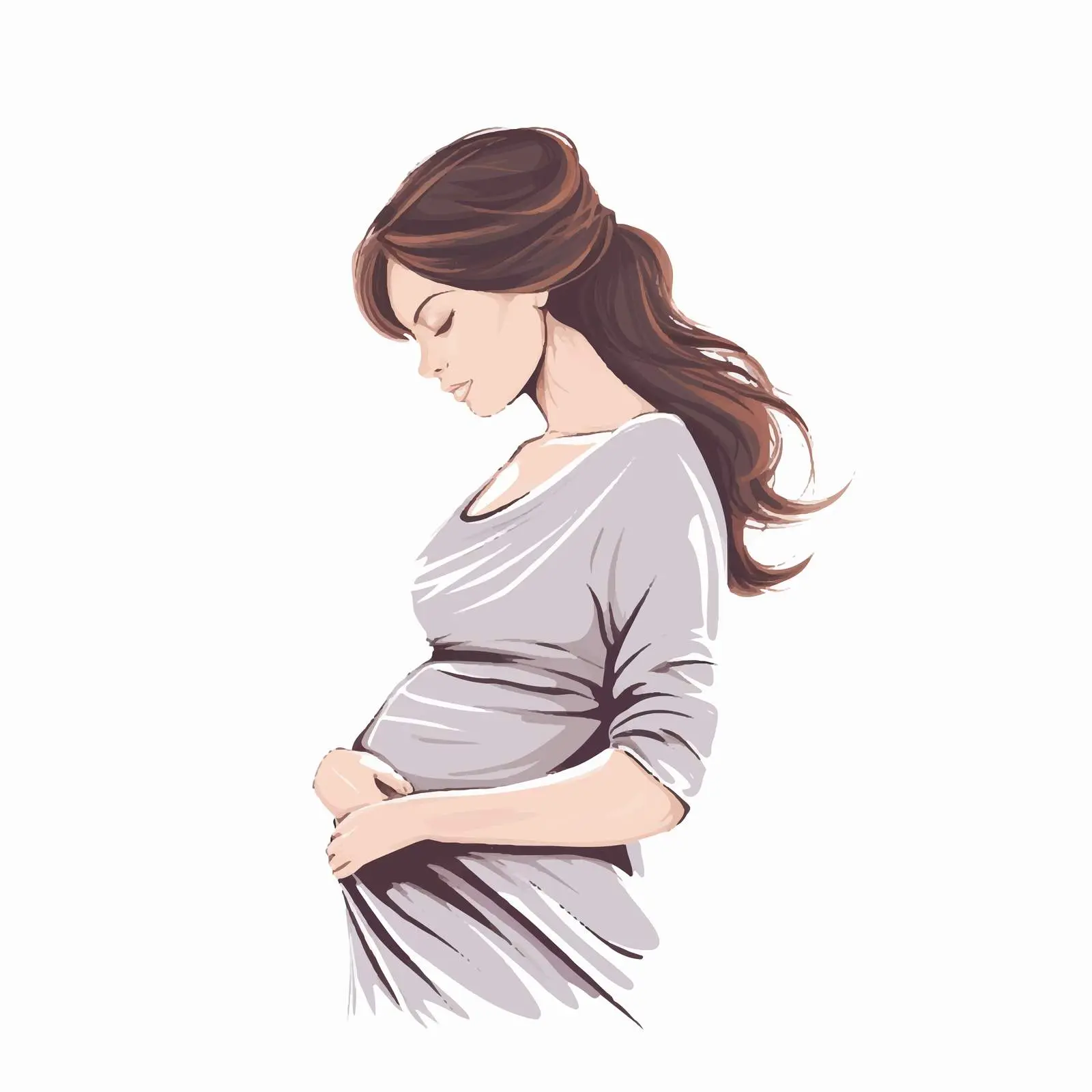 Expectant Mother in Minimalist Pregnancy Style – free gestation image from Dotvec