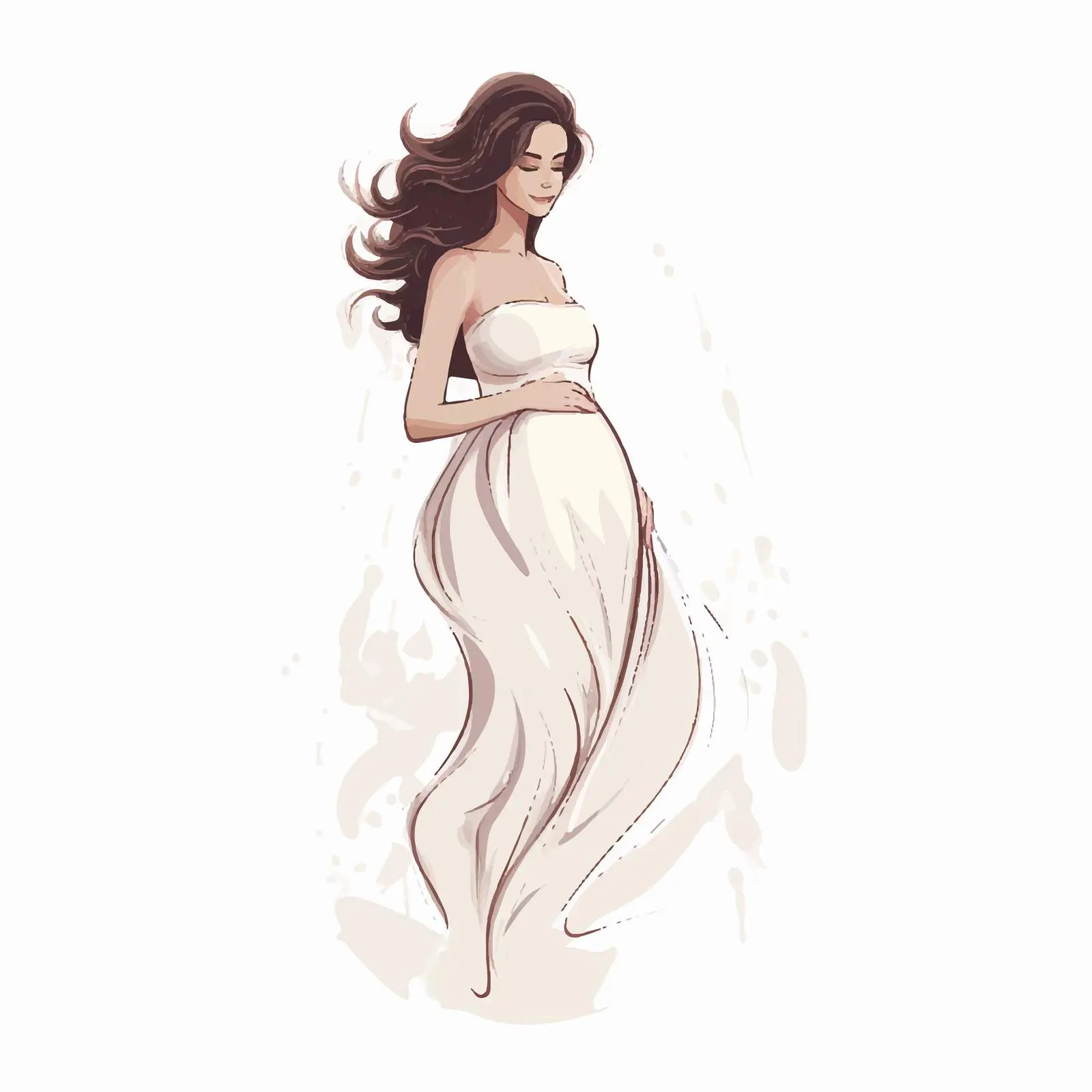 Minimalist Vector of Expectant Mother with Big Belly — free download from Dotvec