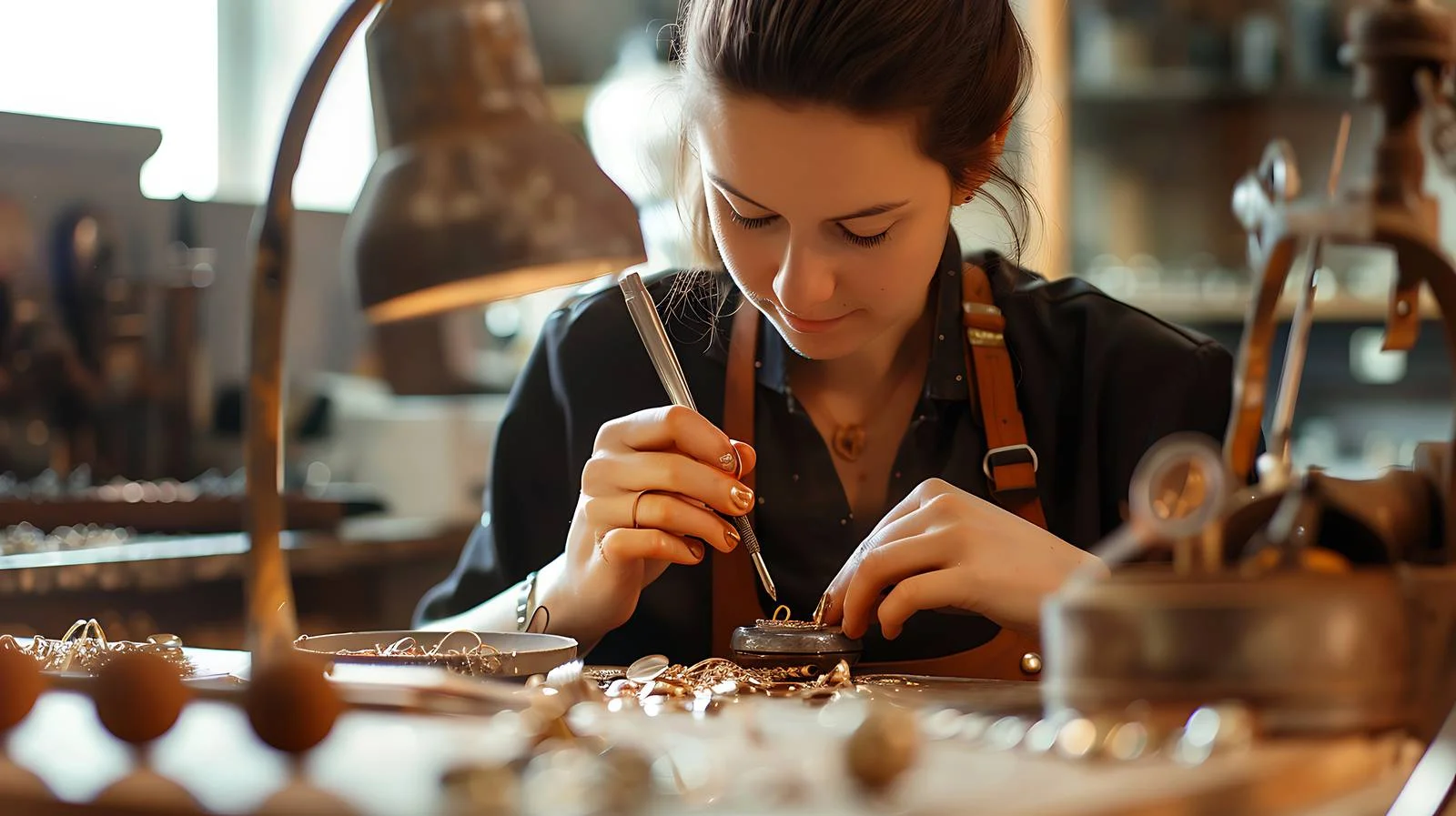 Jeweler Polishing Jewelry Workshop — free download from Dotvec