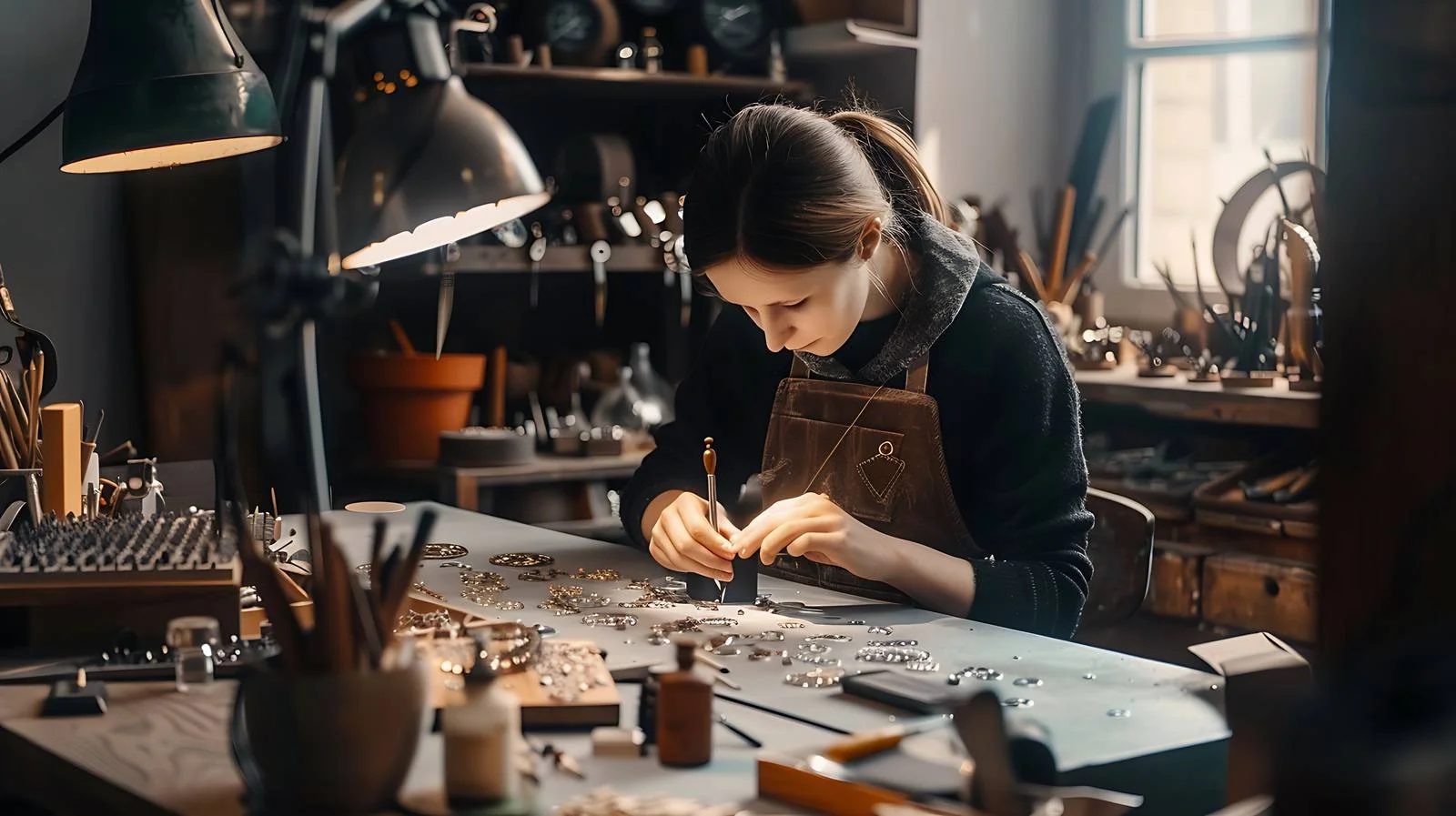 Jeweler Polishing Jewelry Workshop — free download from Dotvec