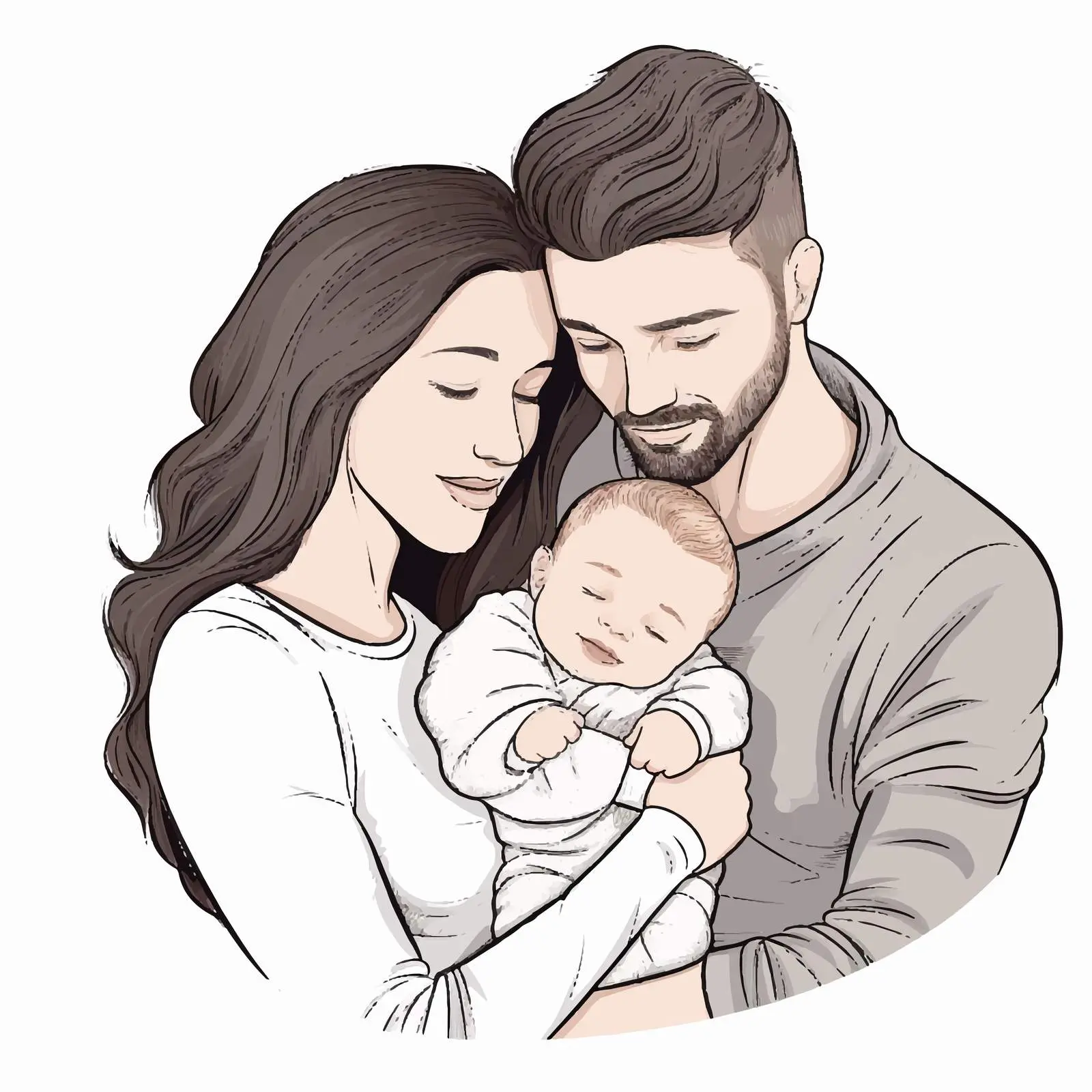 Warm Family Love with Newborn Embrace — free download from Dotvec