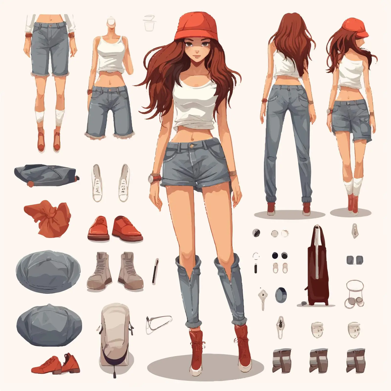 Fashionable Woman DIY Creation Kit Bundle — free download from Dotvec