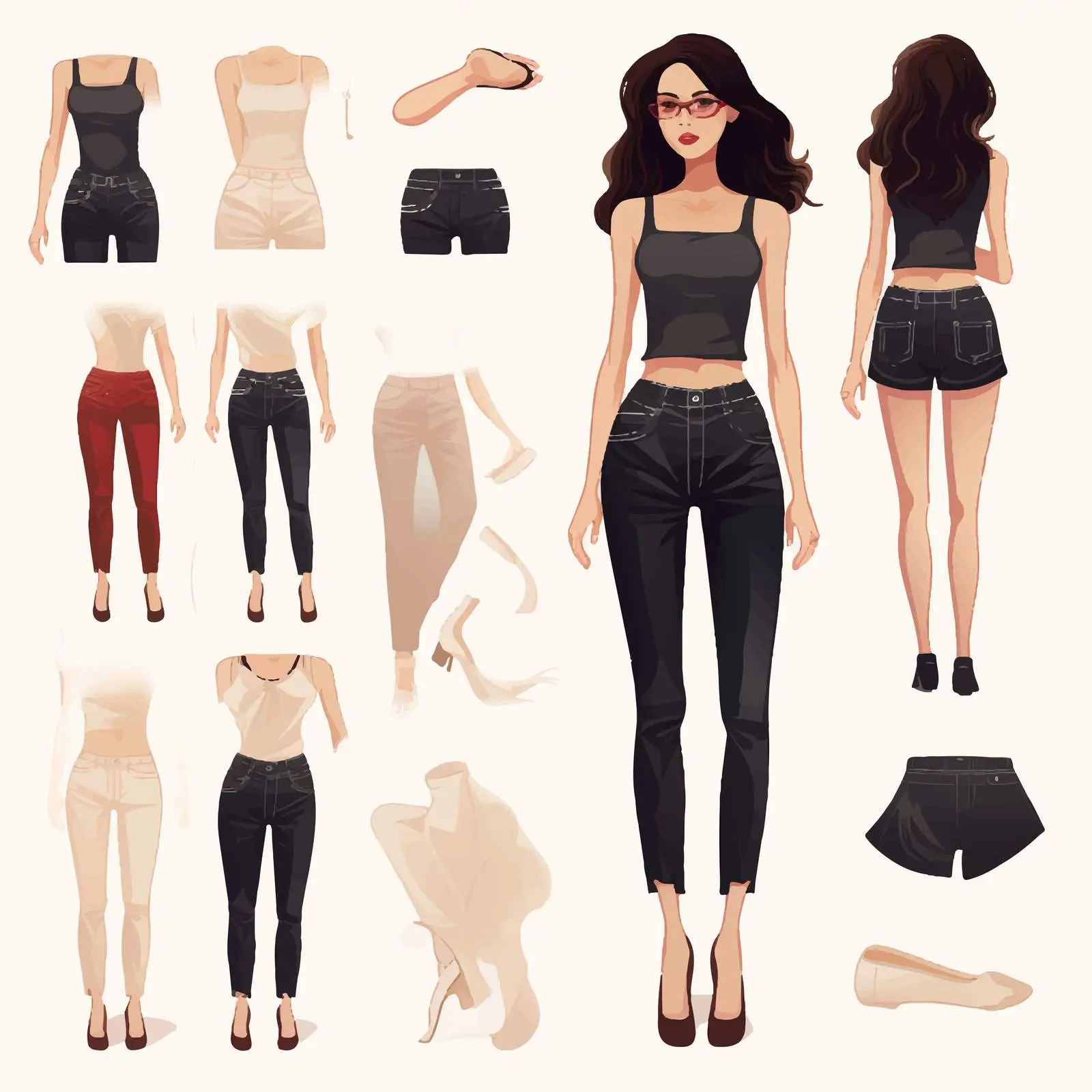 Fashionable DIY Set for Young Women — free download from Dotvec