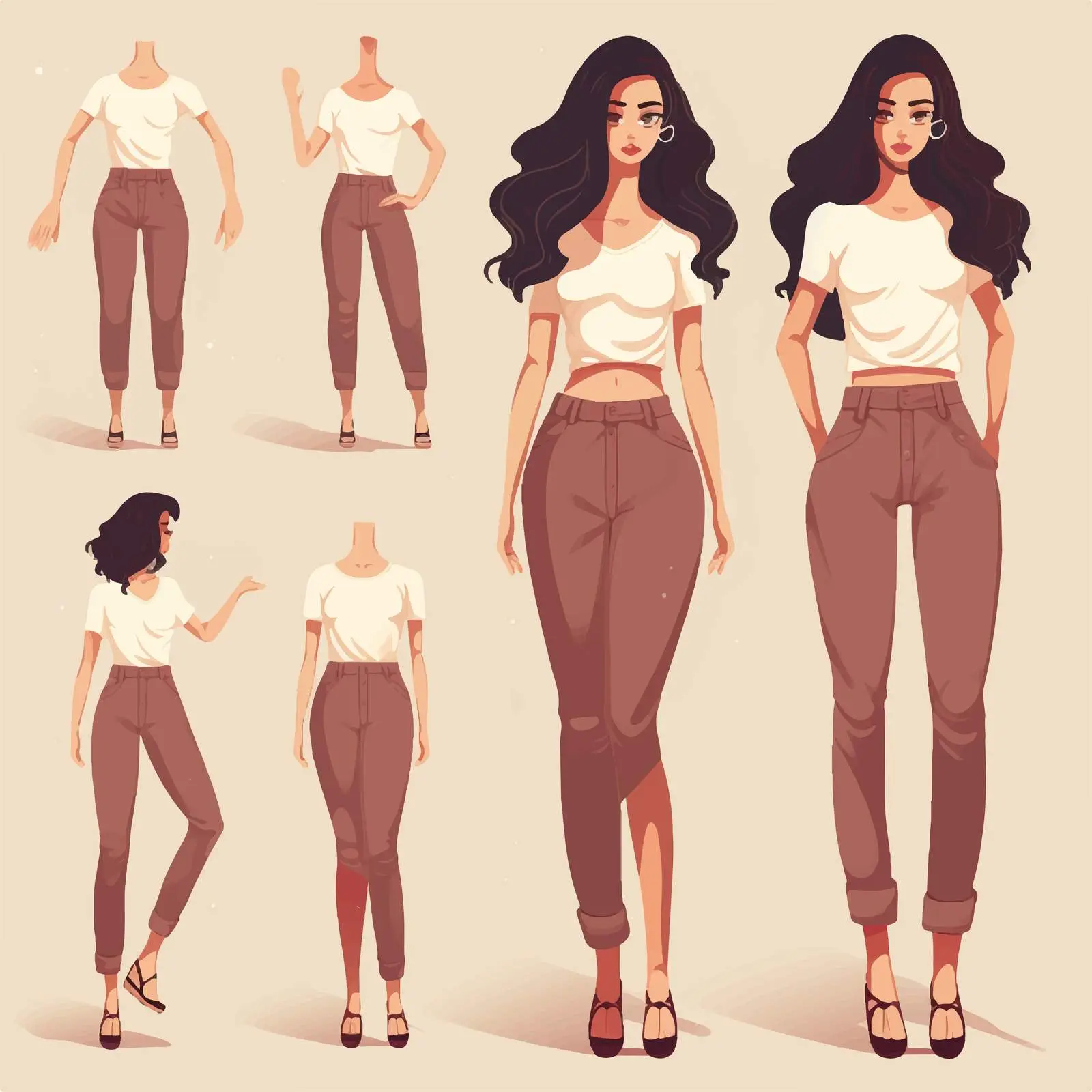 Fashionable Woman DIY Creation Kit Vector — free download from Dotvec