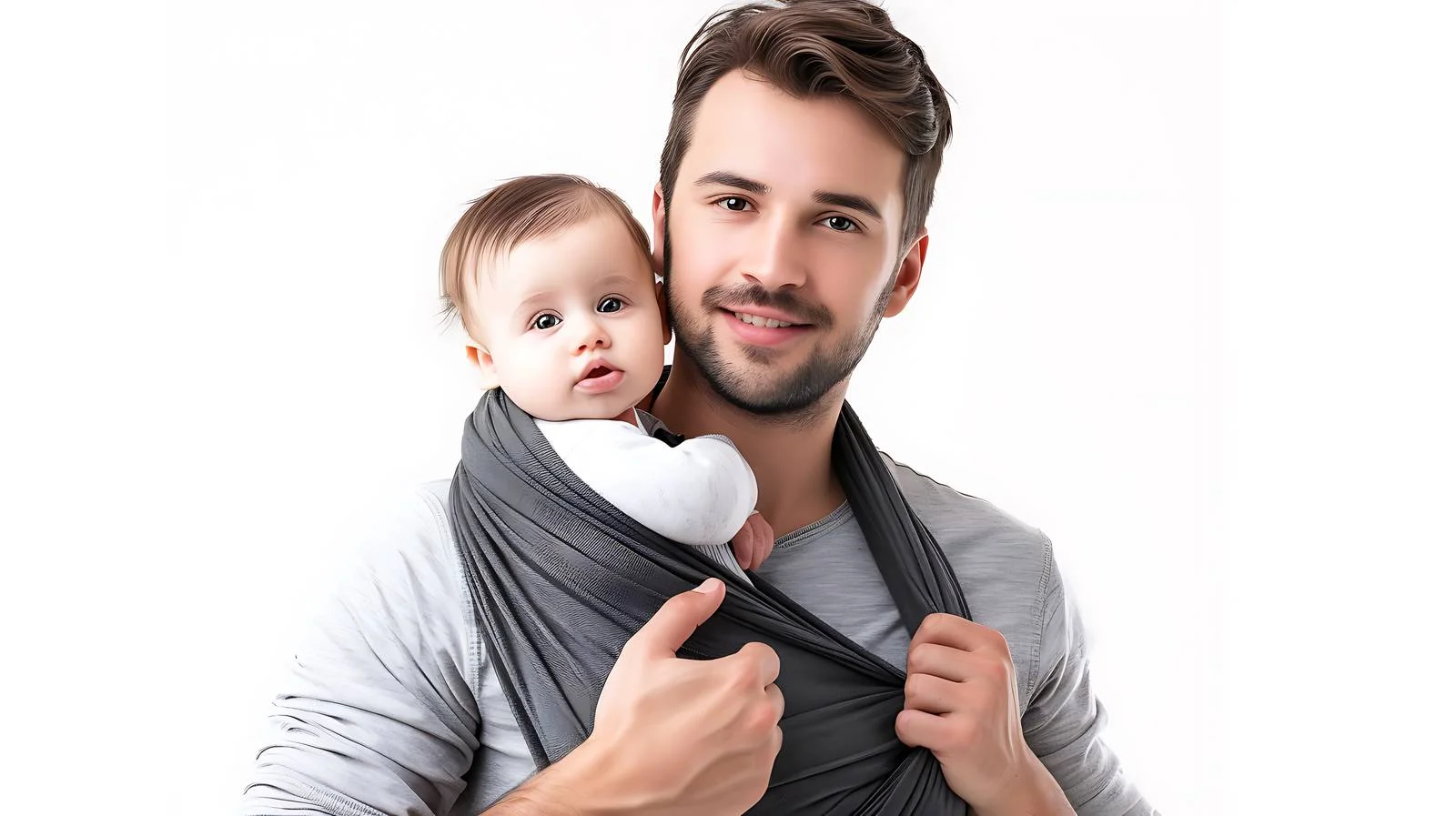 Father carrying baby in sling — free download from Dotvec