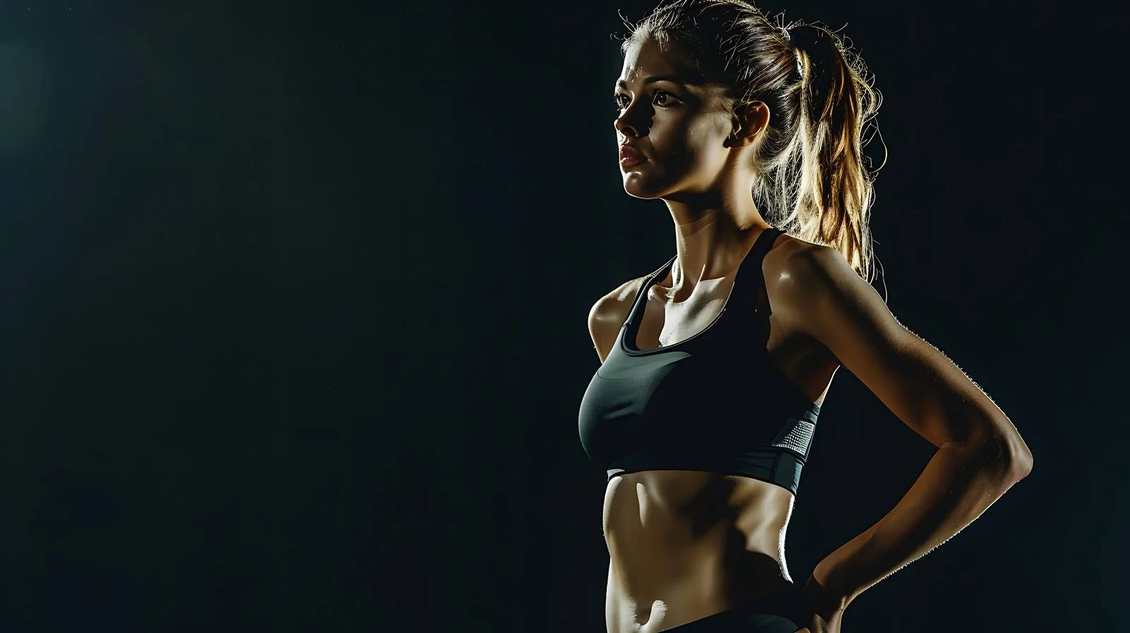 Fitness Trainer Exercise on Black Background — free download from Dotvec