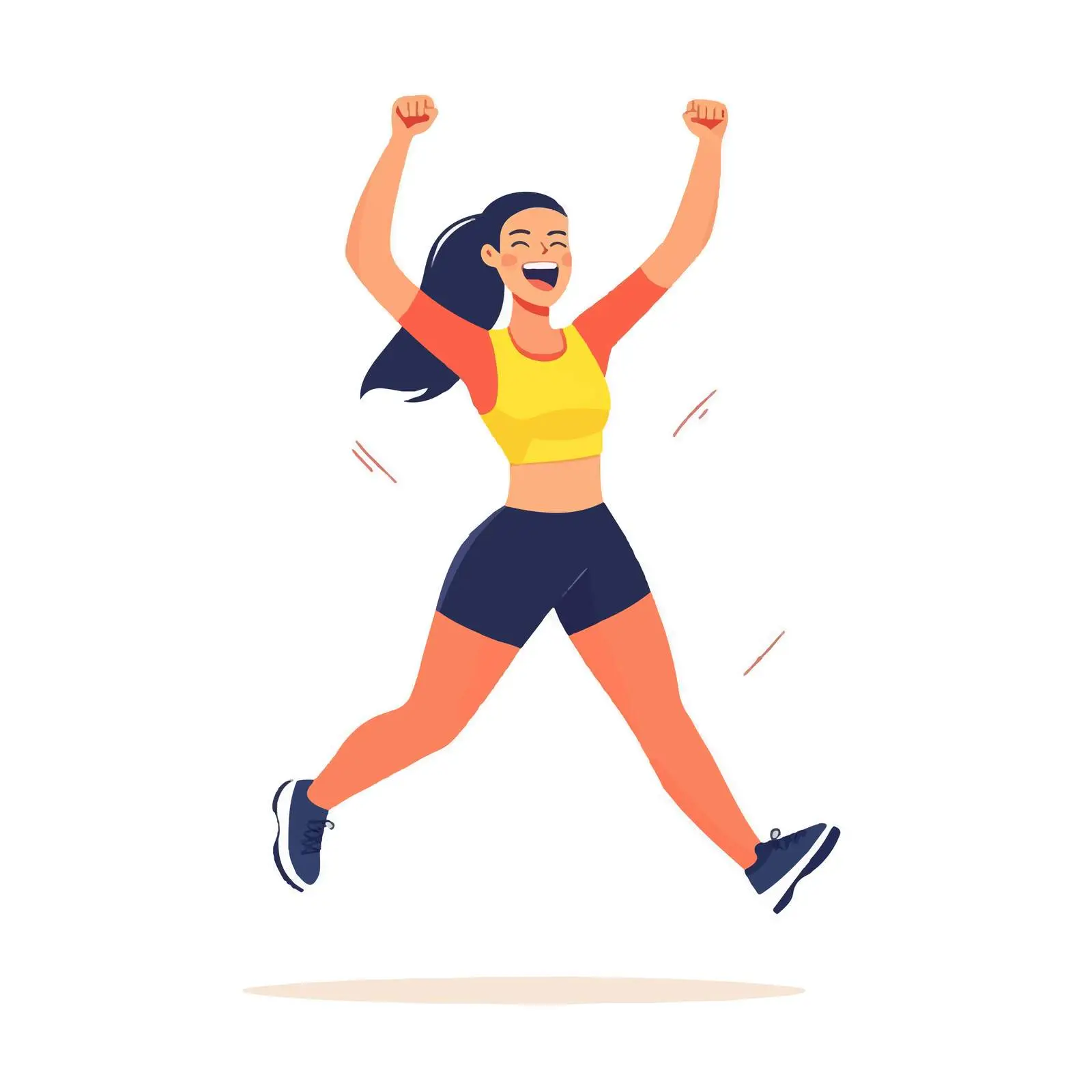 Fit Woman Celebrating Victory in Jump — free download from Dotvec