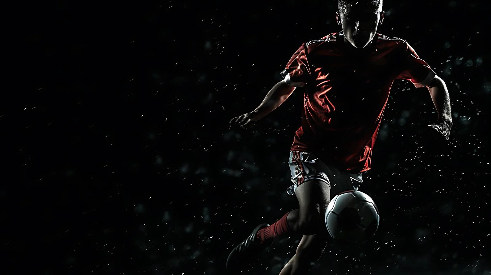 Dynamic Young Soccer Player Sprinting at Night — free download from Dotvec