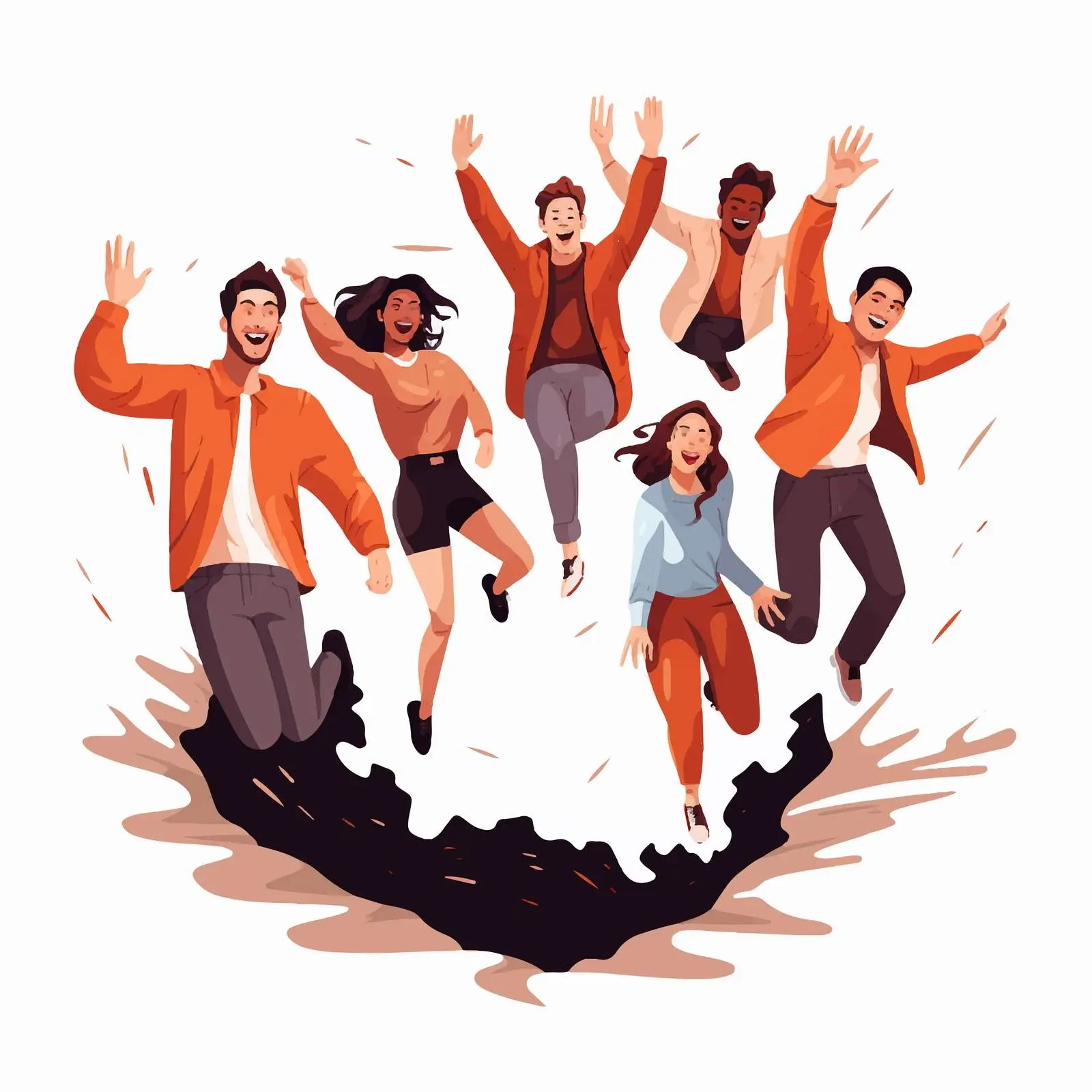 Funny Young People Jumping with Joy — free download from Dotvec