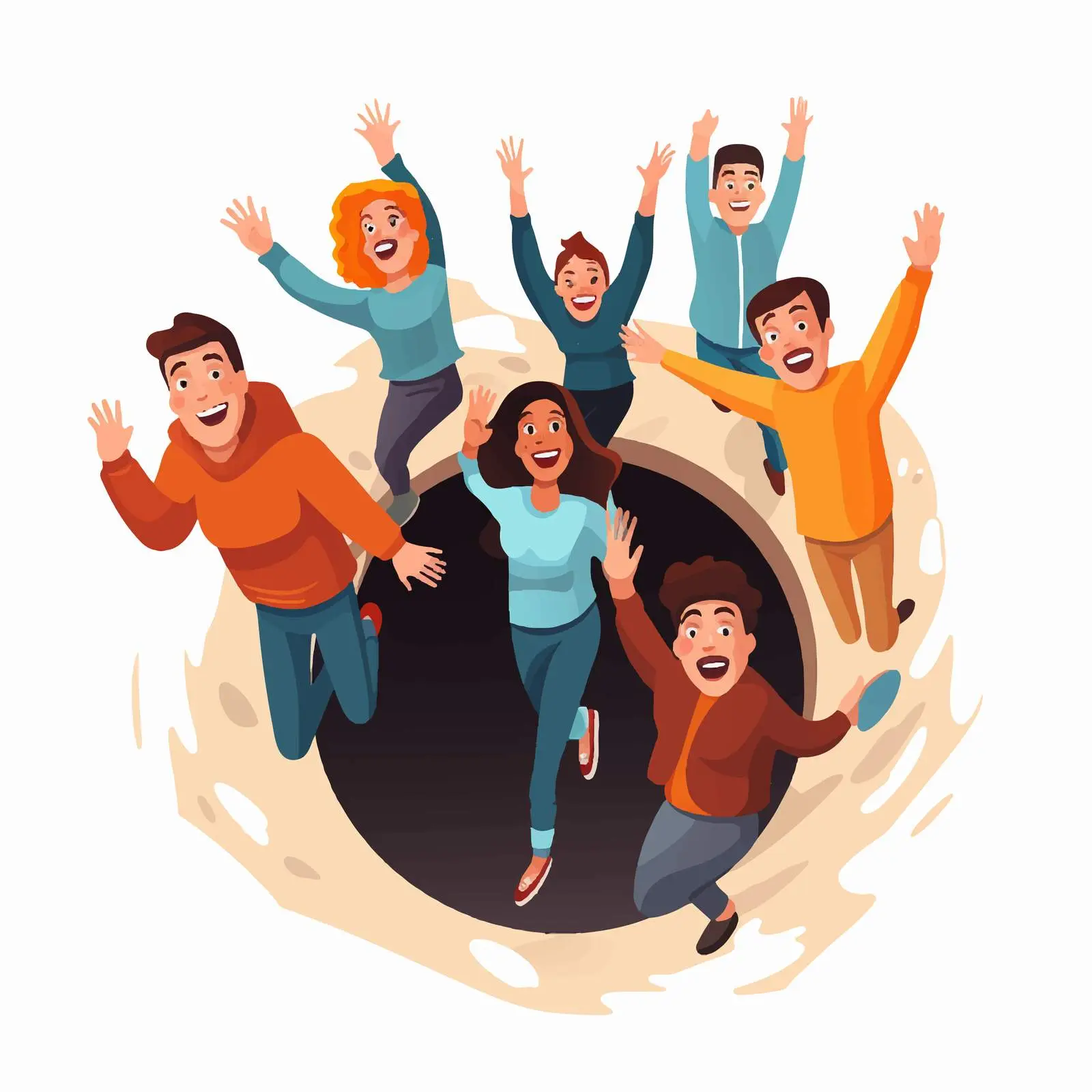 Joyful Funny Young People Jumping Around — free download from Dotvec