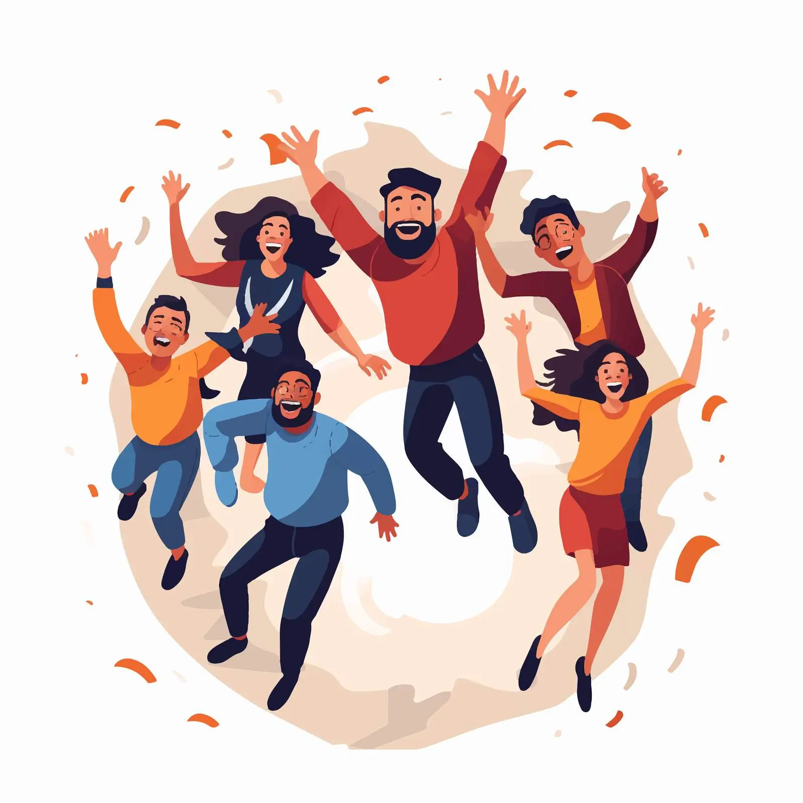 Joyful Young People Jumping and Laughing – free friend group image from Dotvec