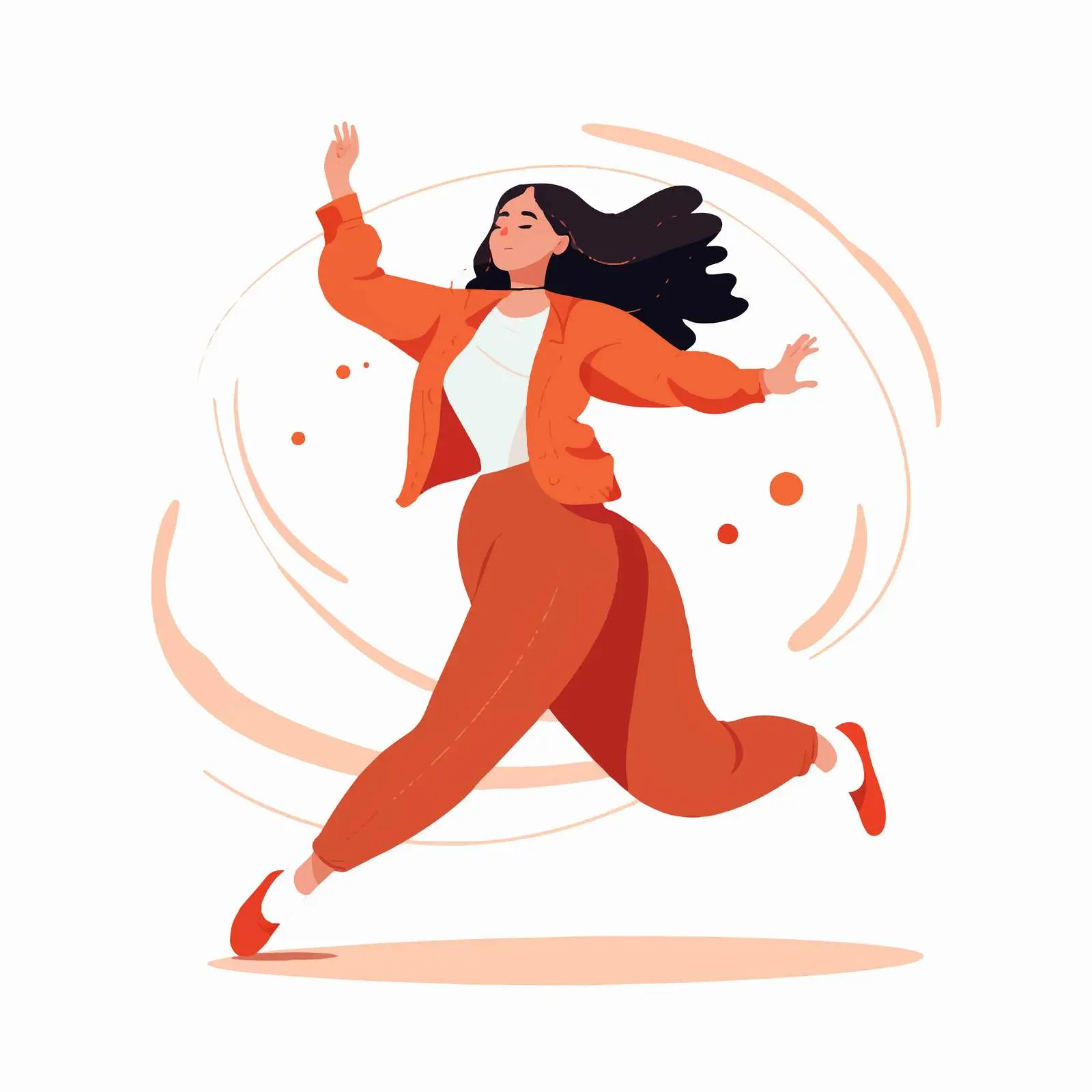 Happy Young Girl Dancing to Music in Fashion — free download from Dotvec