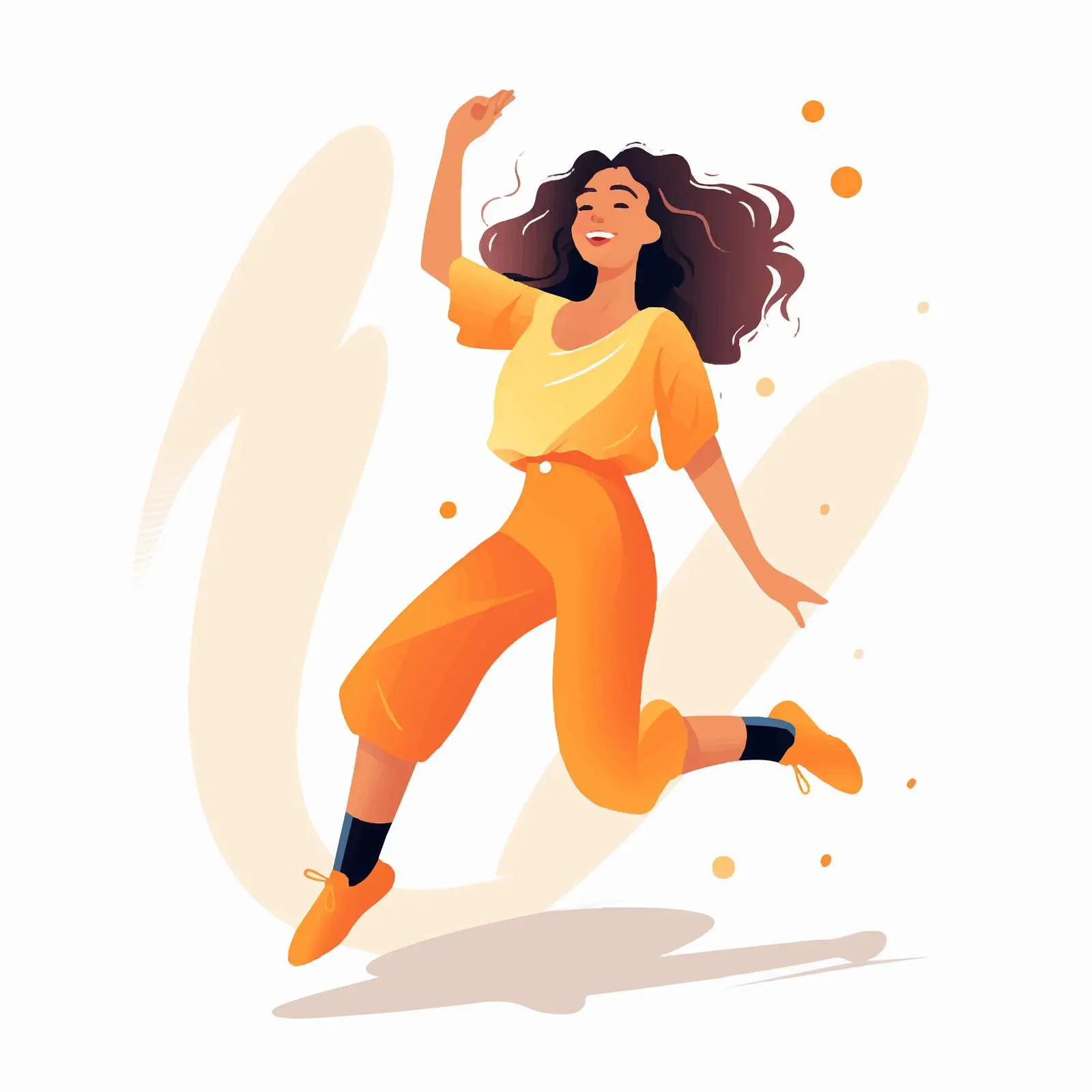 Happy Girl Dancing to Music in Modern Style — free download from Dotvec