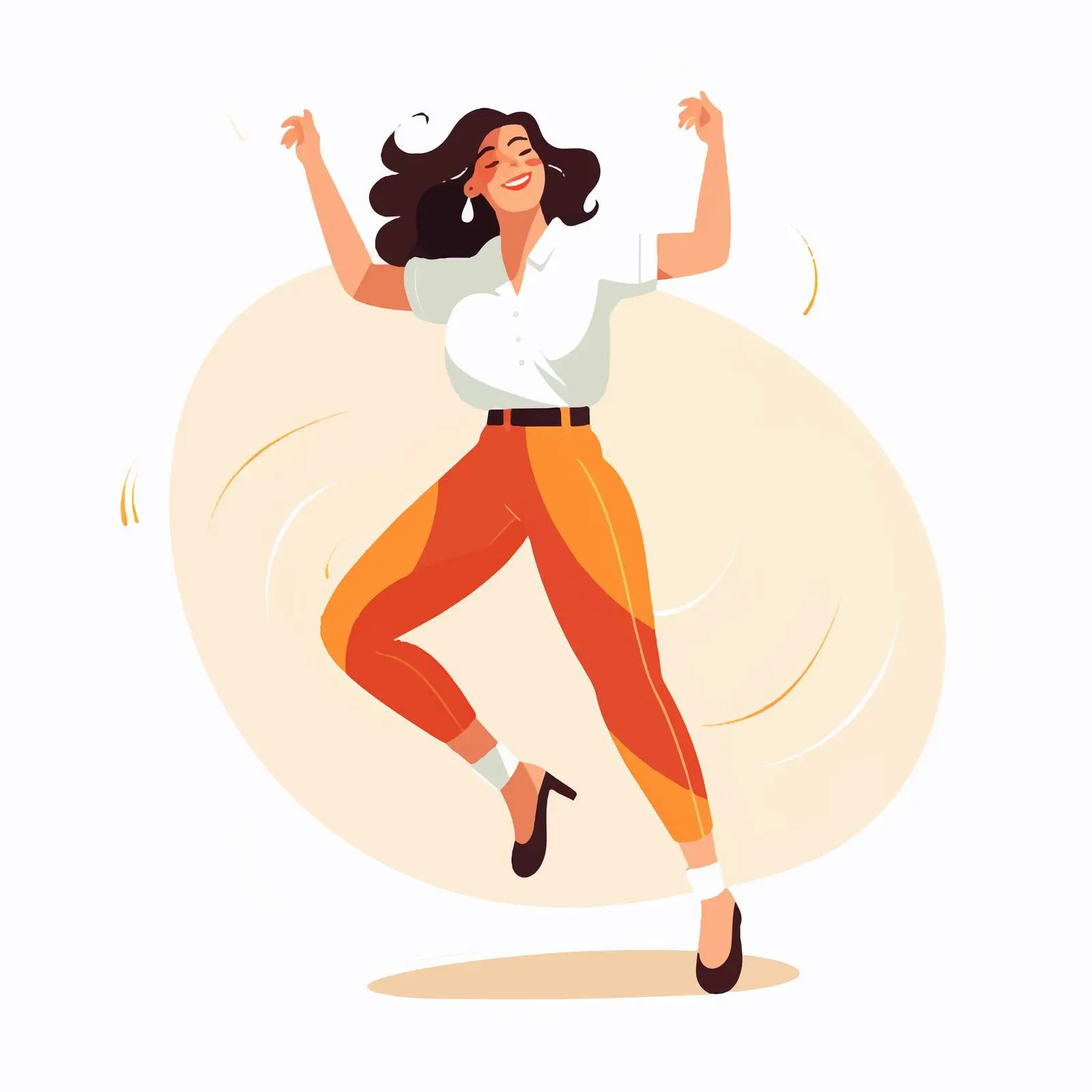 Happy Young Girl Dancing to Music in Fashion — free download from Dotvec