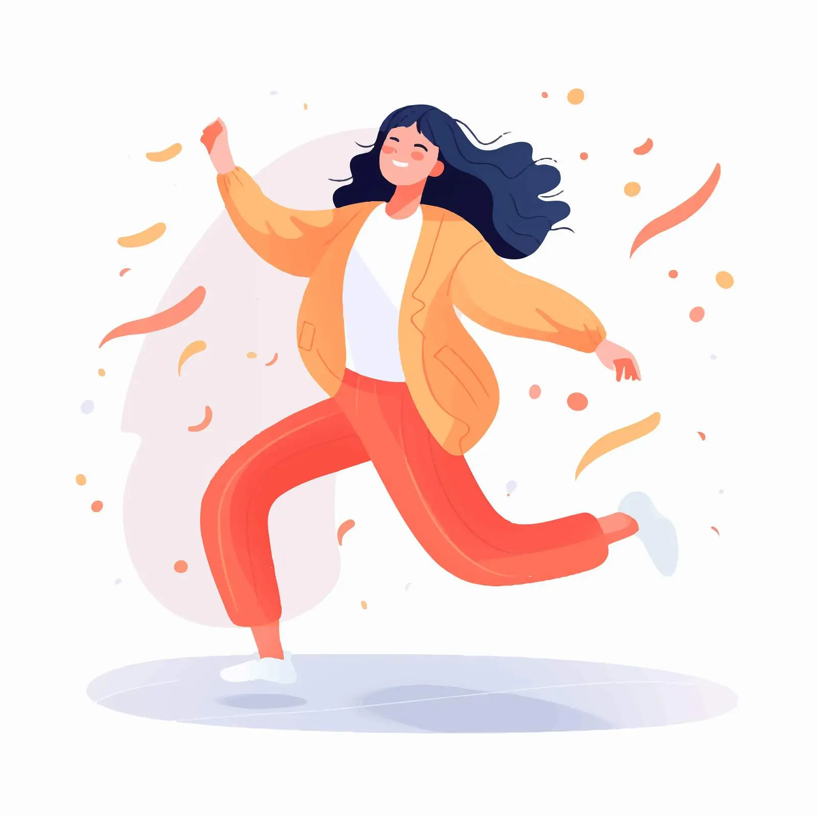Young Girl Dancing Joyfully in Modern Fashion — free download from Dotvec