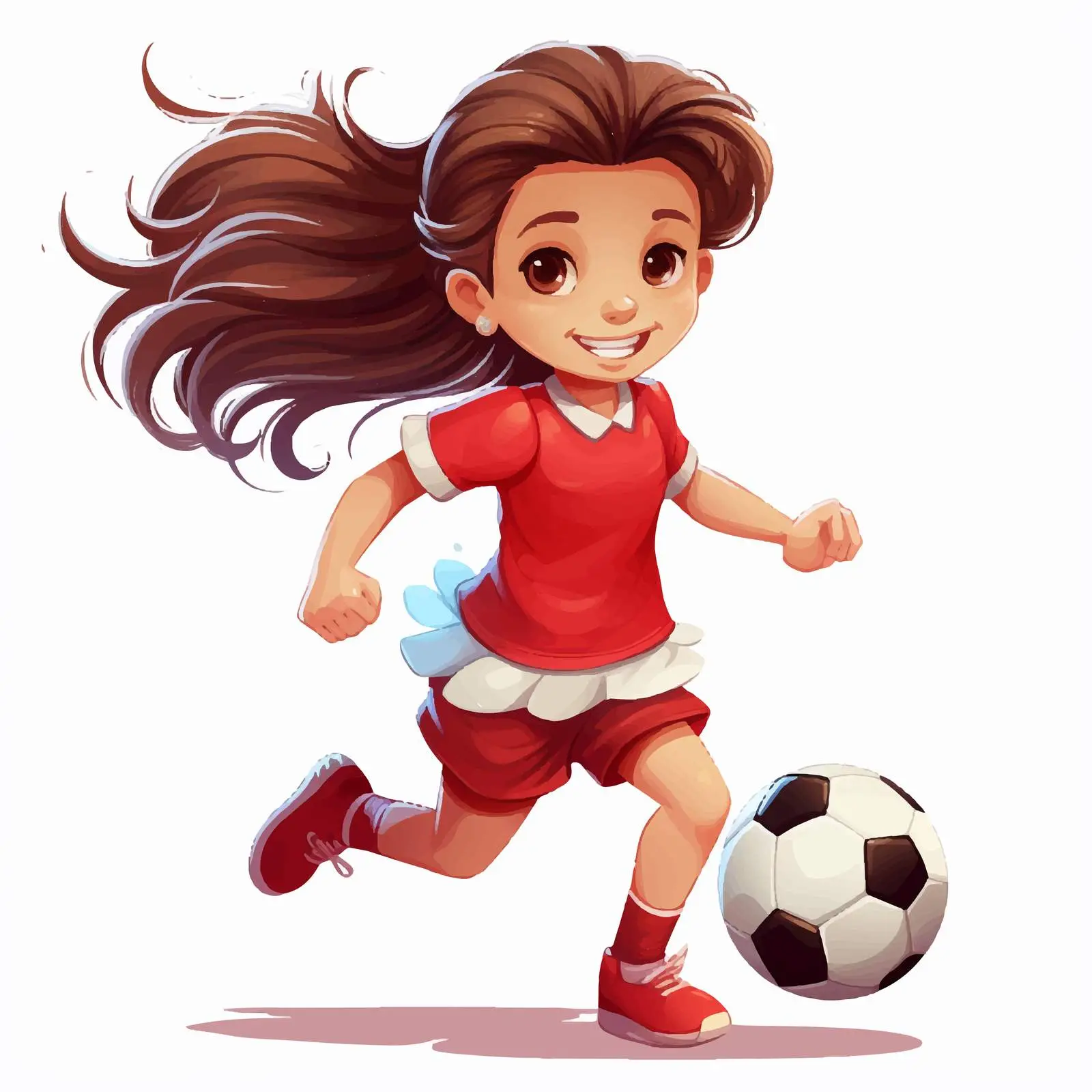 Young Girl Playing Soccer Vector Illustration — free download from Dotvec