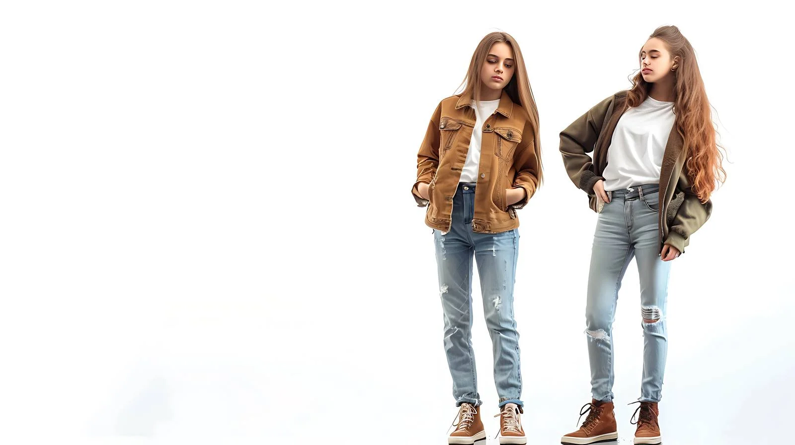 Urban Girls on Isolated Background — free download from Dotvec