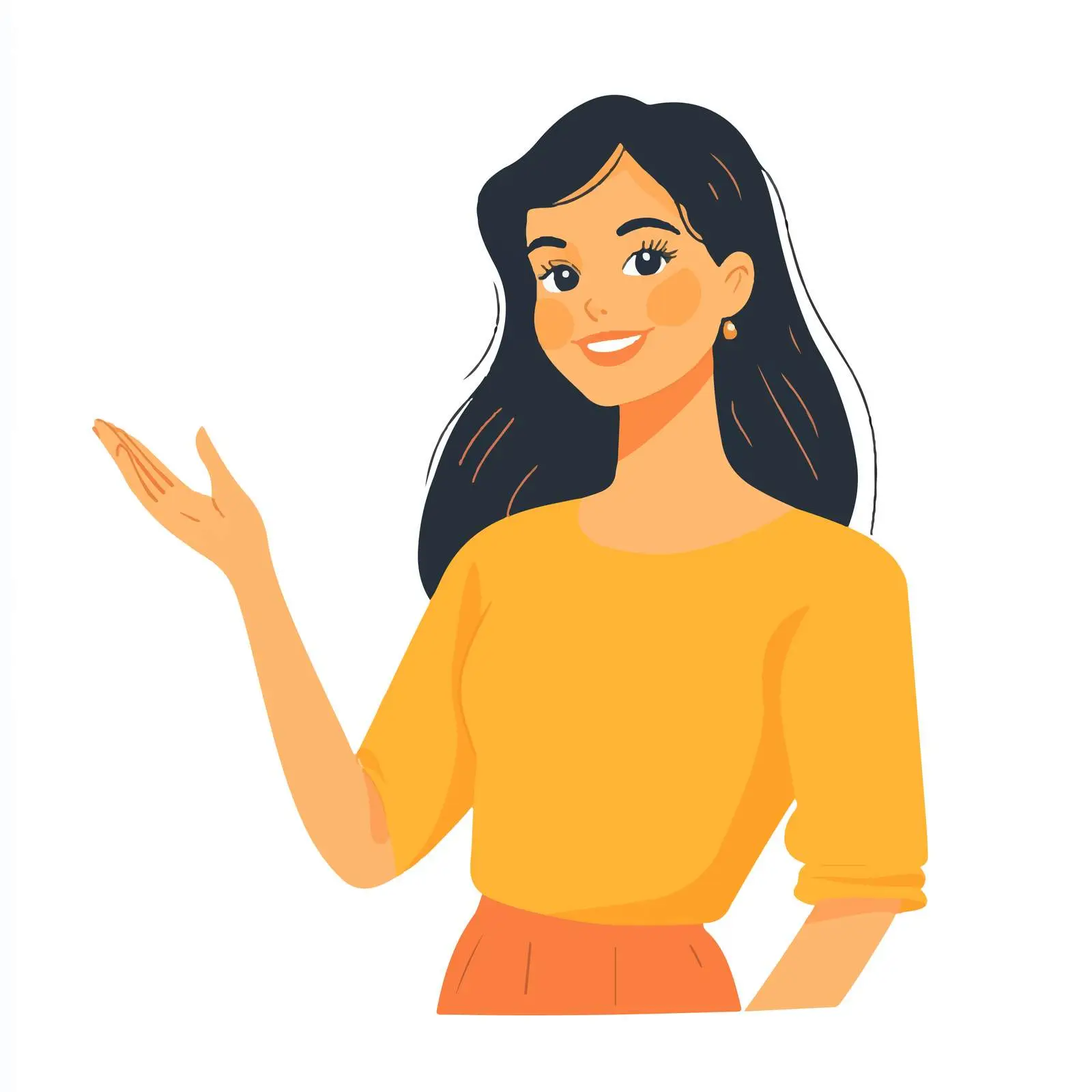 Friendly Young Woman Greeting with a Smile — free download from Dotvec