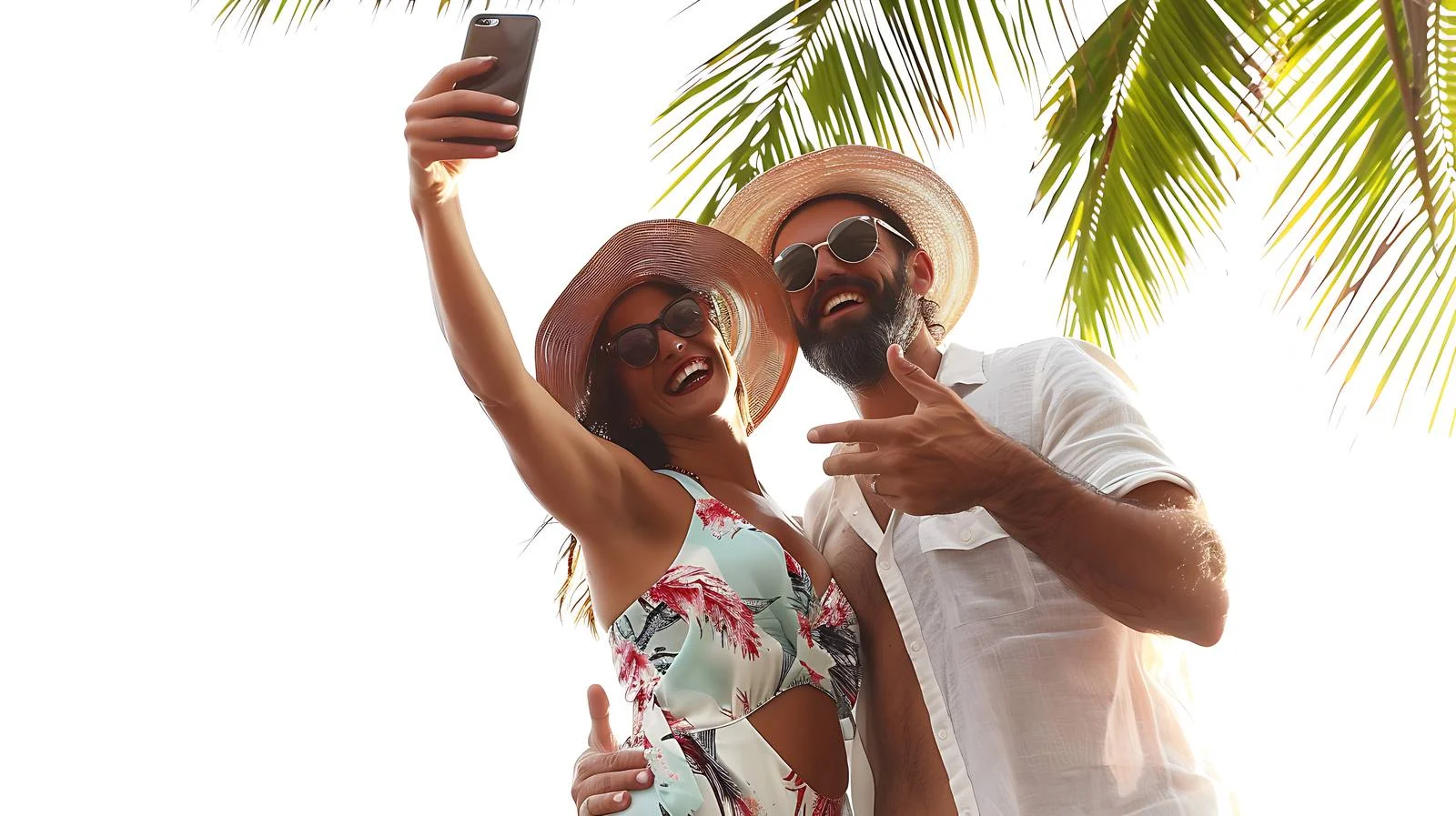 Beach Selfie with Young Happy Couple — free download from Dotvec