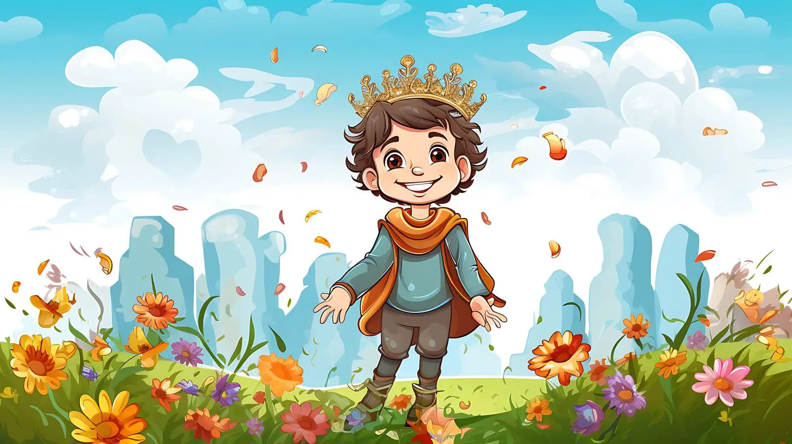 Monarch in Rainbow Field Vector Illustration — free download from Dotvec