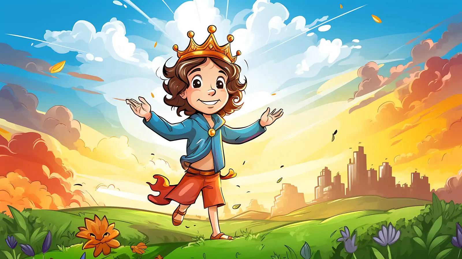 Regal Monarch Amidst Rainbow Field Vector — free download from Dotvec