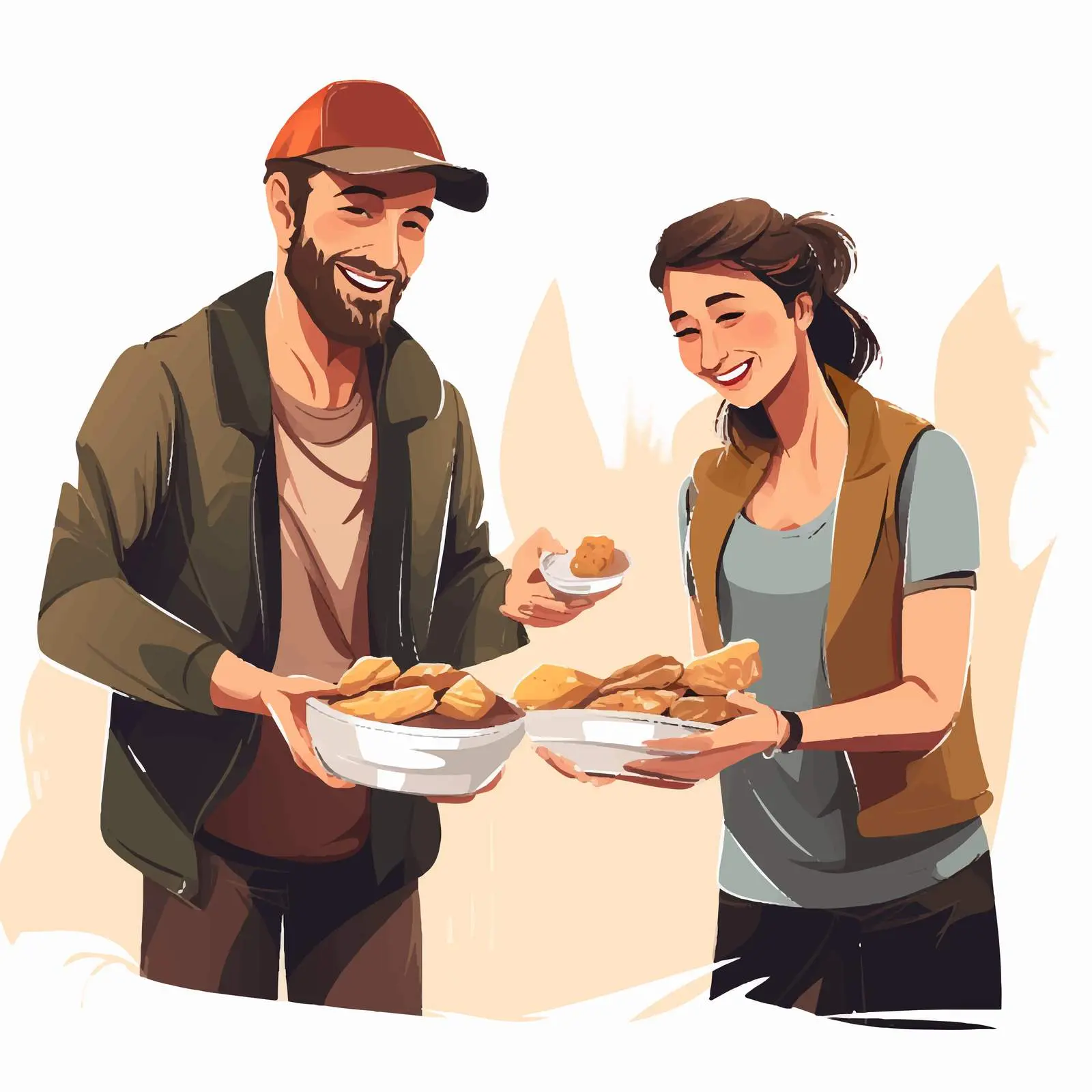 Volunteers Helping Homeless People with Food — free download from Dotvec