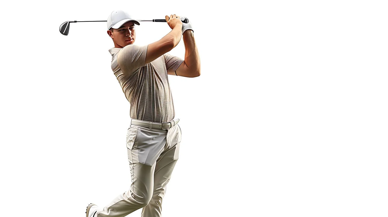 Youthful golfer tees off isolated shot — free download from Dotvec