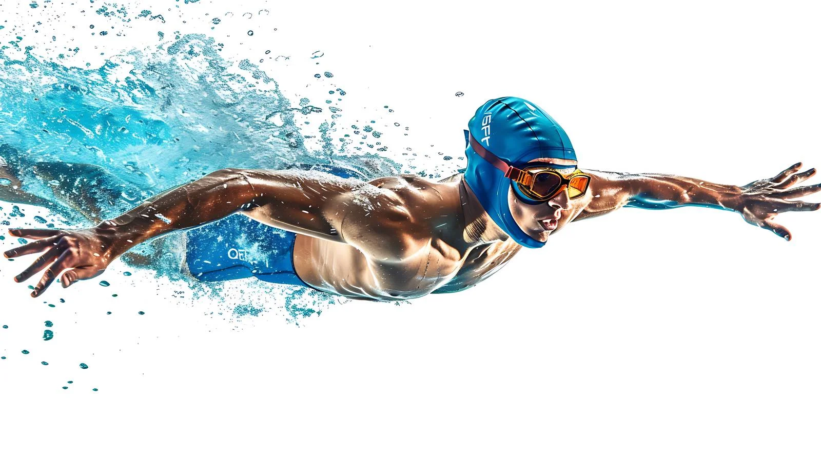 Competitive young swimmer mastering freestyle stroke — free download from Dotvec