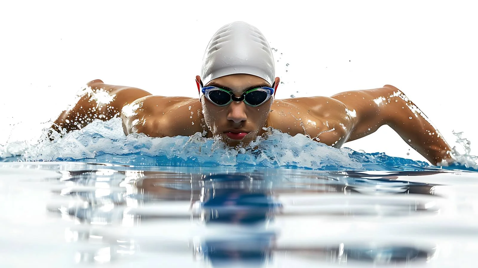 Competitive young swimmer does breaststroke gracefully – free breaststroke image from Dotvec