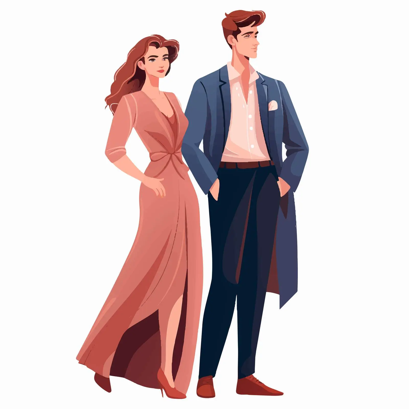 Elegant Young Couple in Stylish Attire — free download from Dotvec