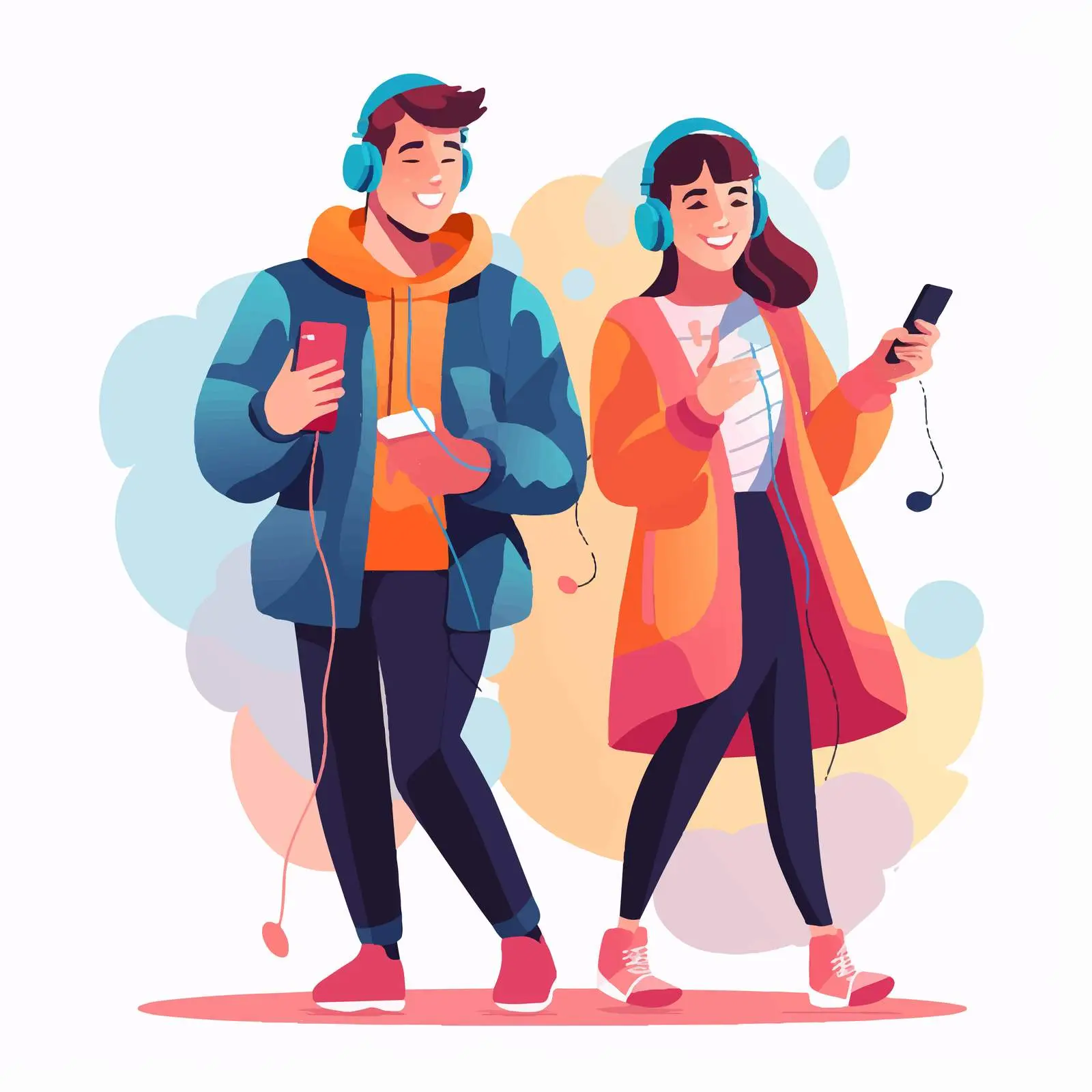 Trendy Young Couple Enjoying Music Together — free download from Dotvec