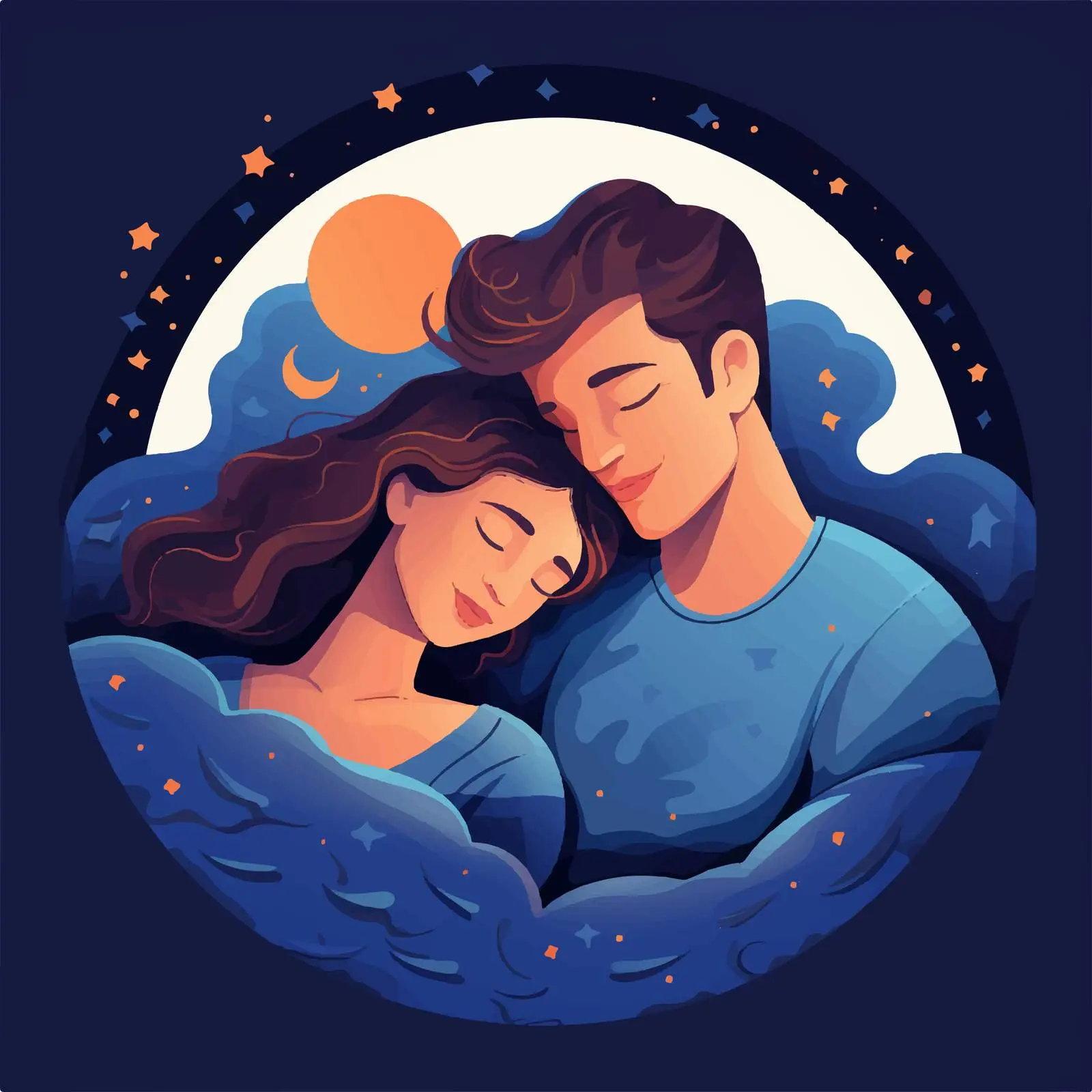 Couple Sleeping Face to Face in Bed — free download from Dotvec