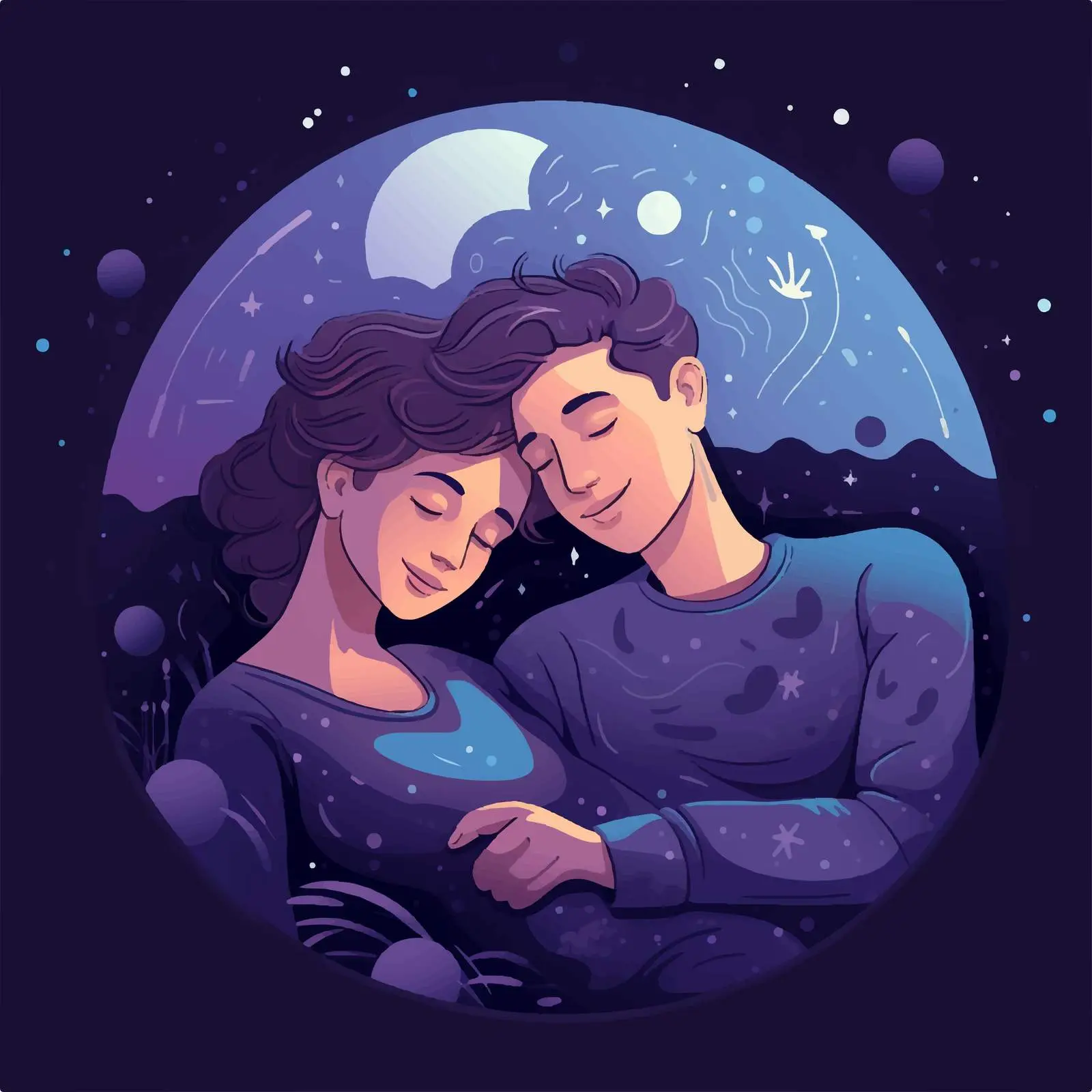 Young Couple Sleeping Face to Face in Bed — free download from Dotvec