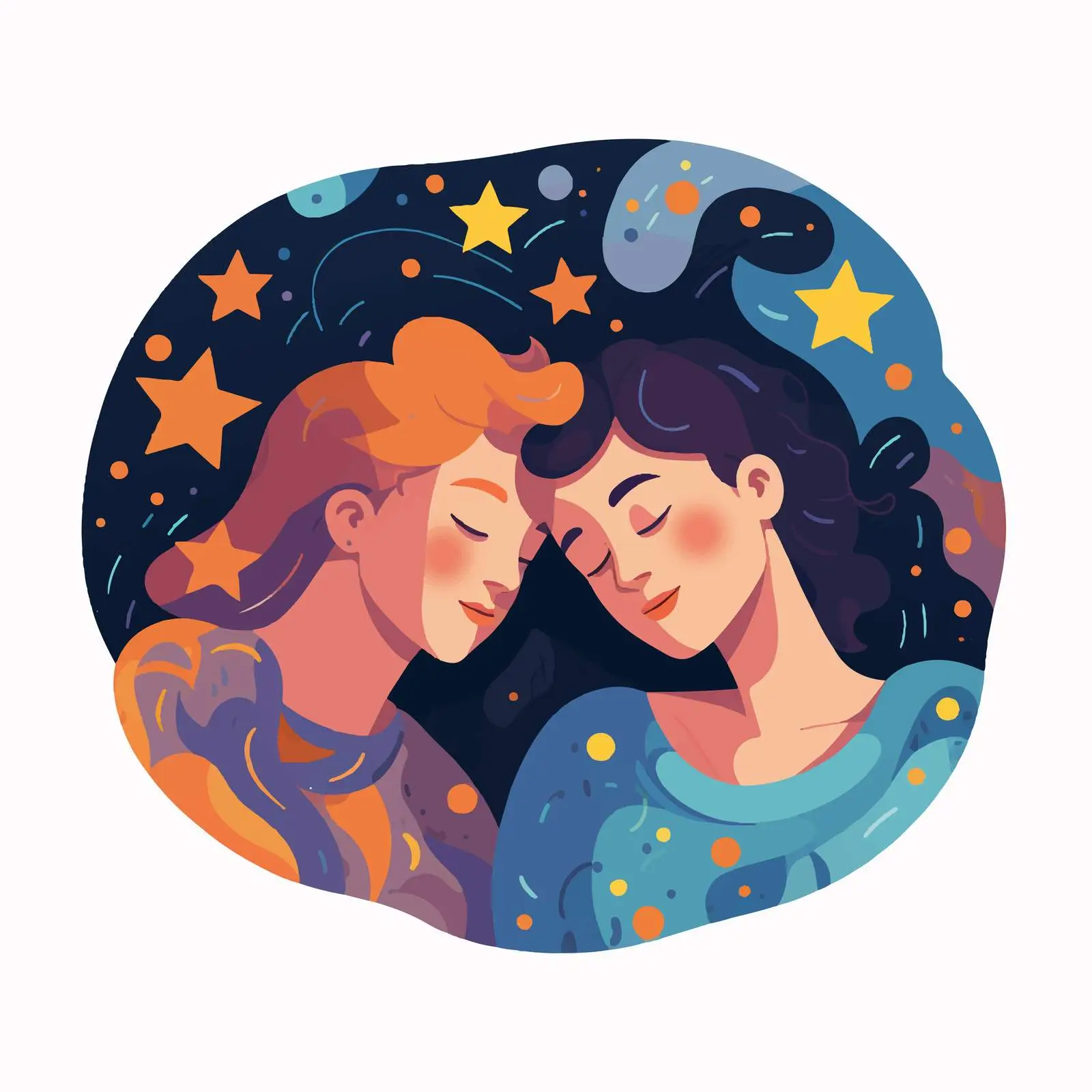 Young Couple Sleeping Face to Face in Bed — free download from Dotvec