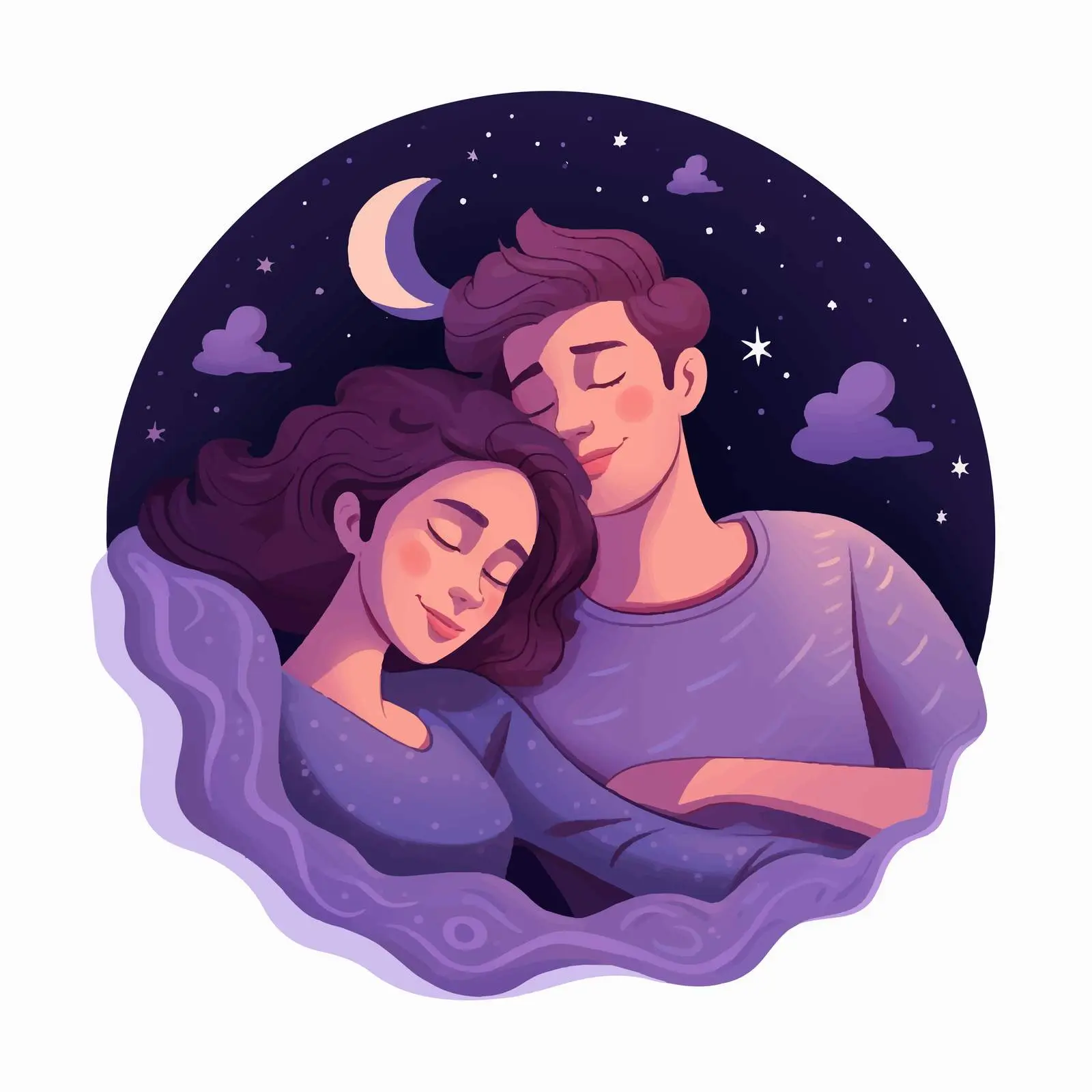 Couple Sleeping Face to Face in Bed — free download from Dotvec