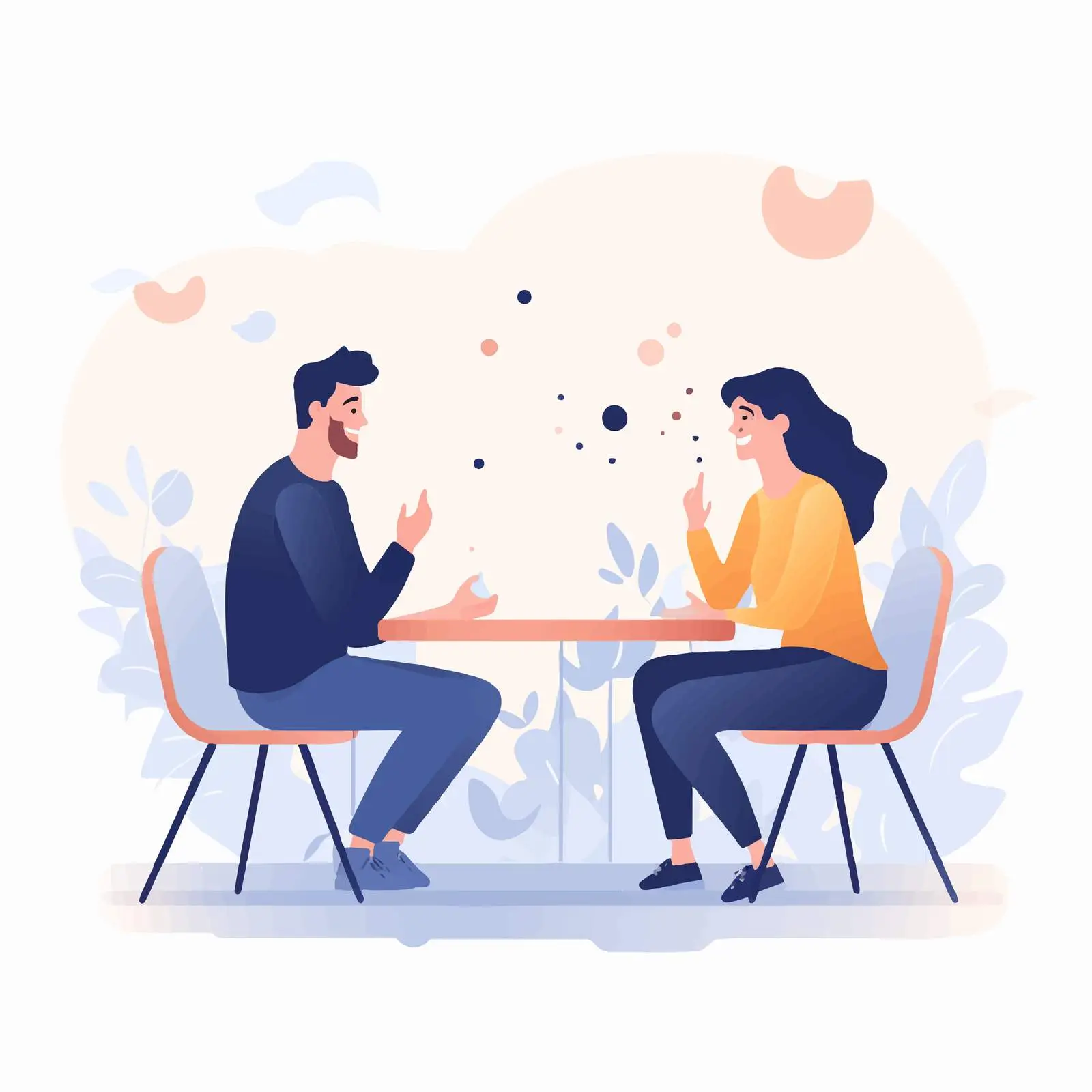 Couple at Table Engaged in Conversation — free download from Dotvec
