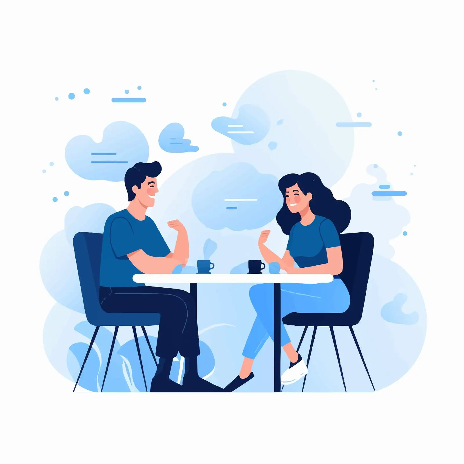 Couple Engaged in Conversation at Table — free download from Dotvec
