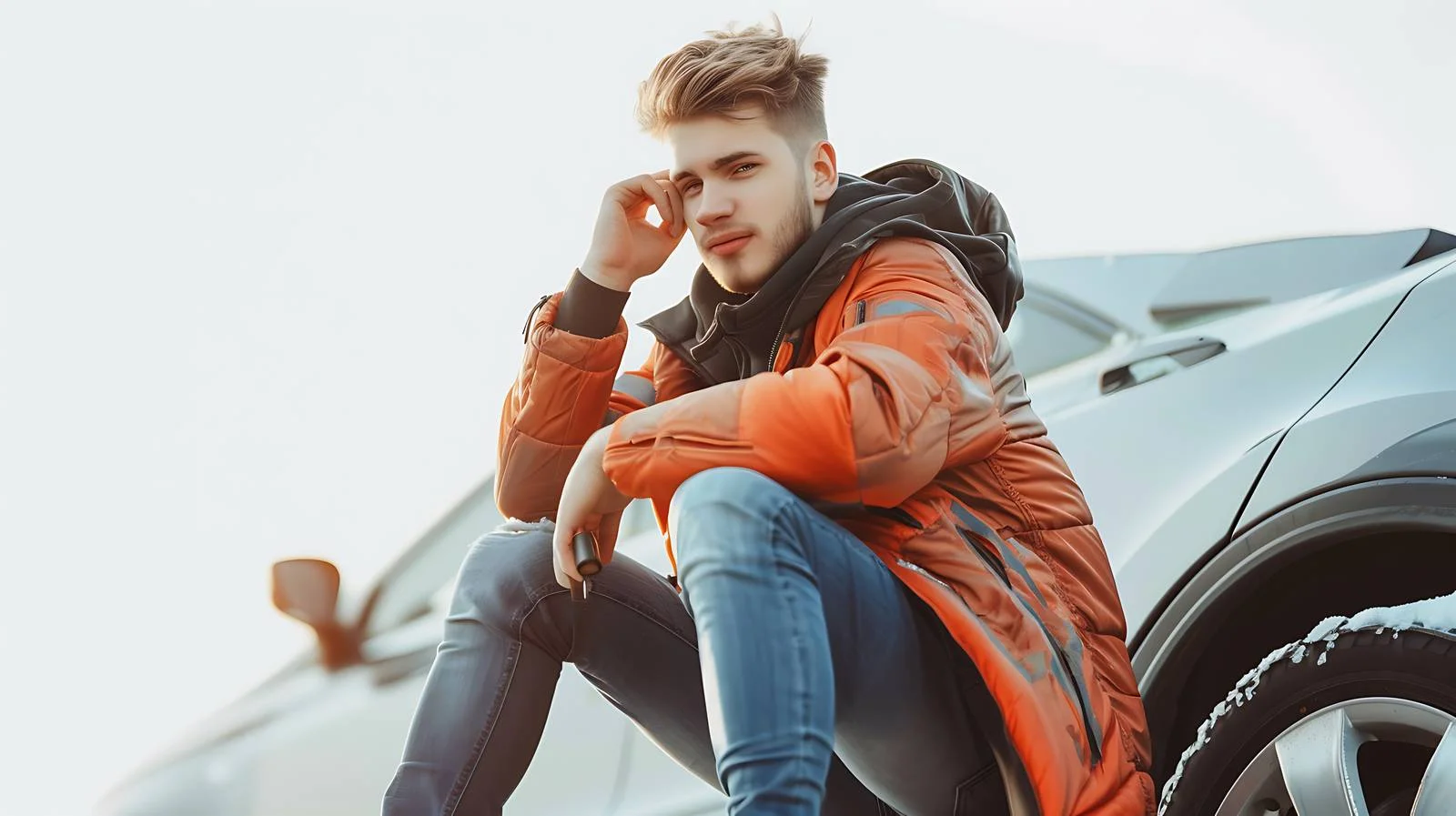 Man Requesting Car Service on Roadside — free download from Dotvec