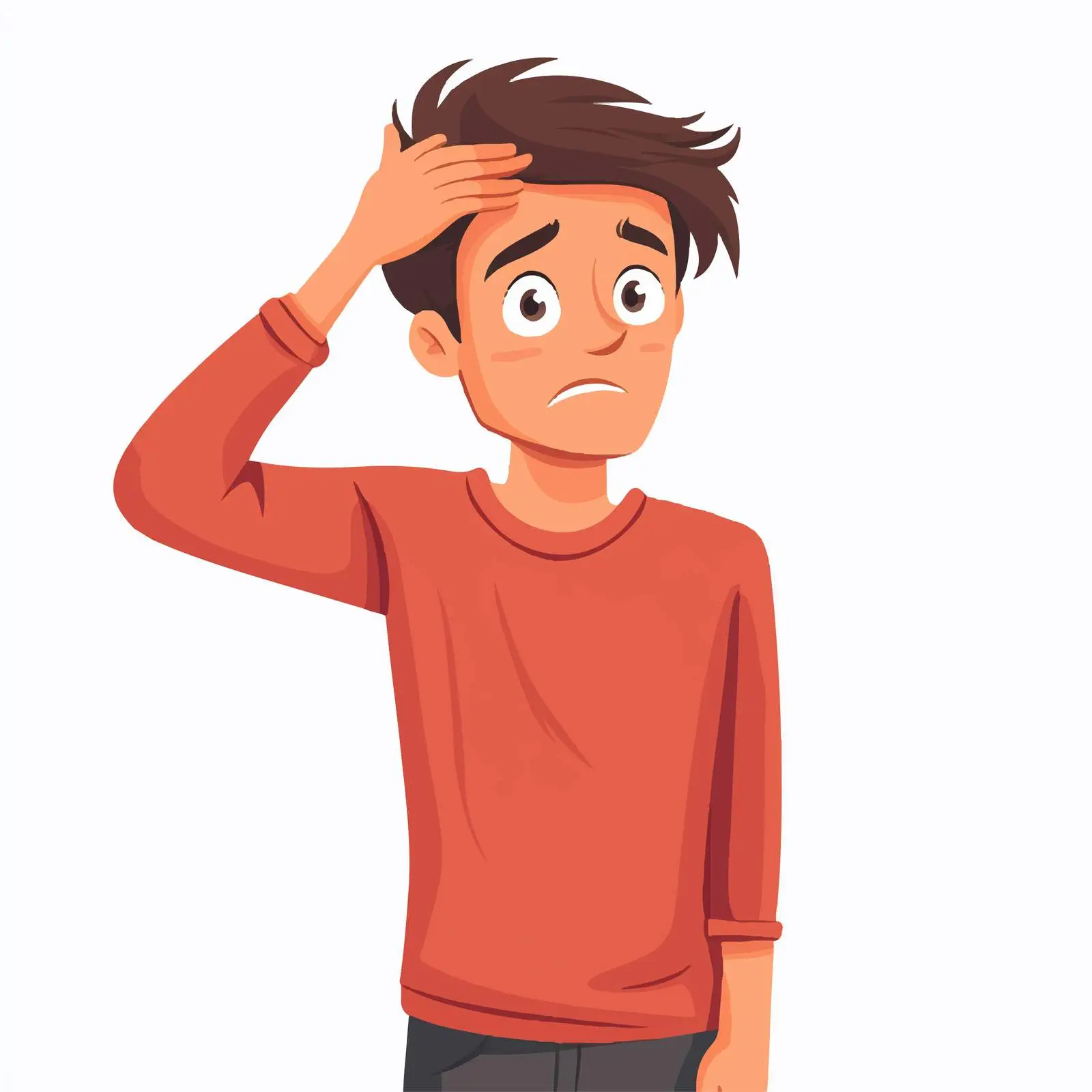 Confused Young Man Cartoon Character in Casual Wear — free download from Dotvec