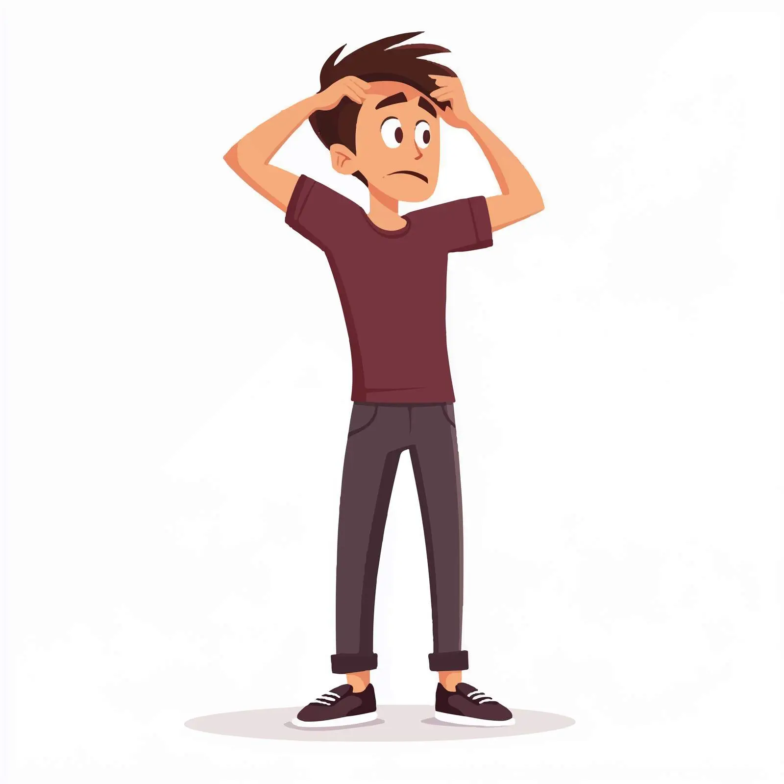 Confused Young Man Cartoon Character in Casual Attire — free download from Dotvec