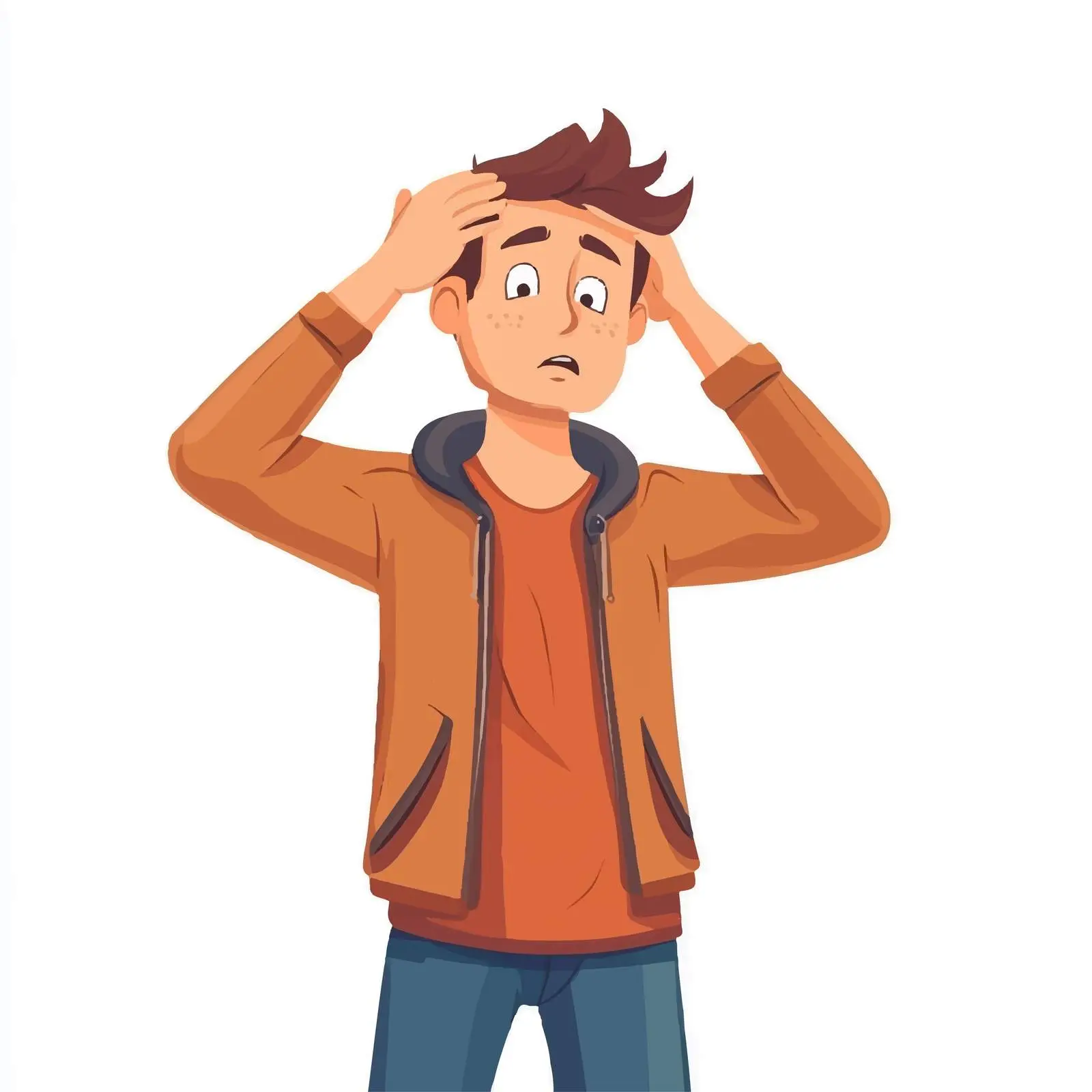 Confused Young Man Cartoon Character in Casual Wear — free download from Dotvec