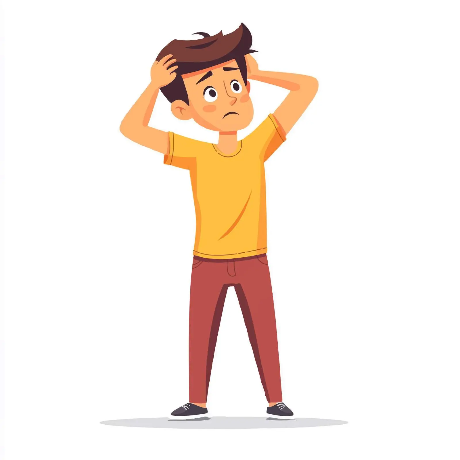 Confused Young Man Cartoon Character in Casual Wear — free download from Dotvec
